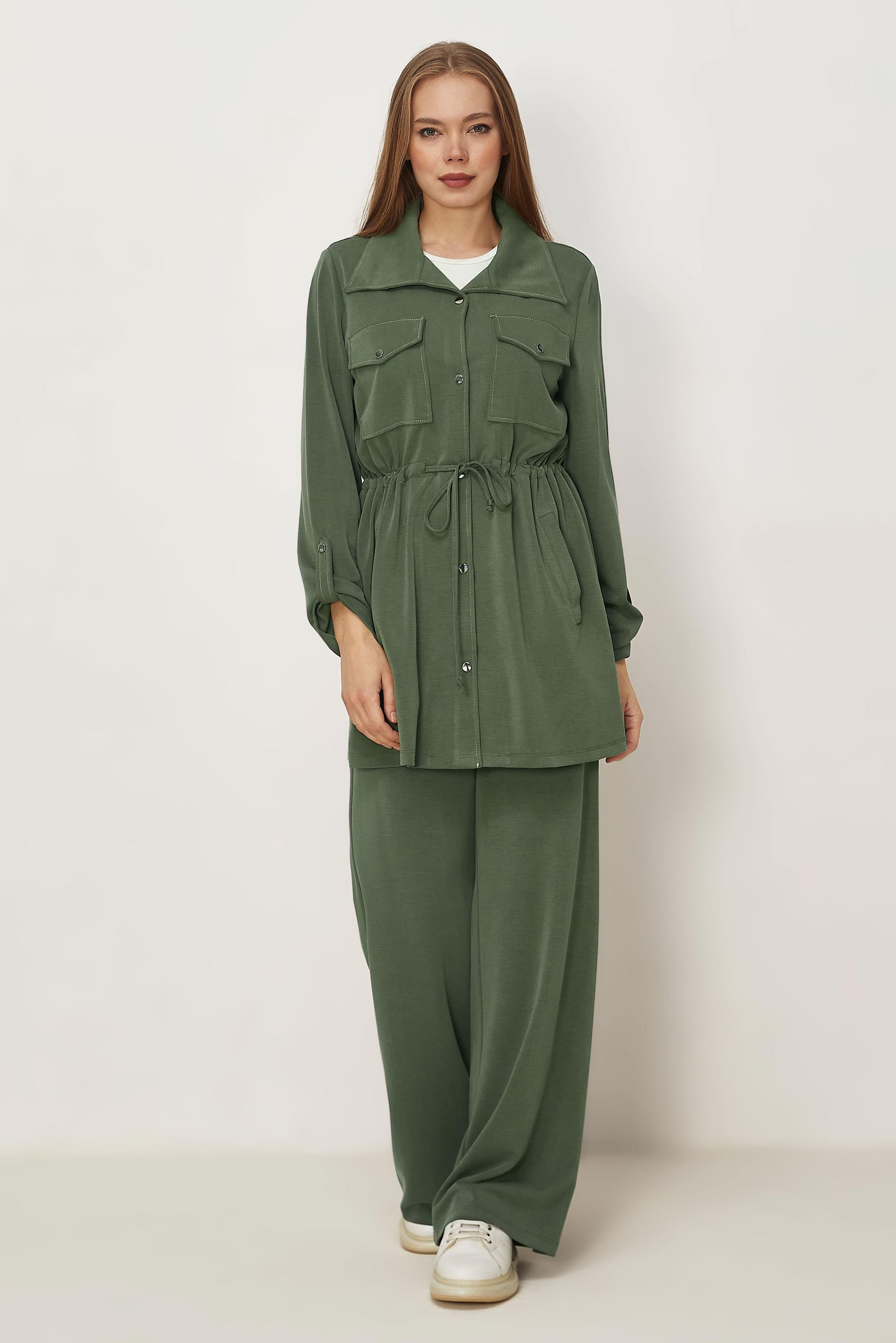 Hijab-Kleidung KHAKI HOSENANZUG MIT GESMOKTER TAILLE 46332