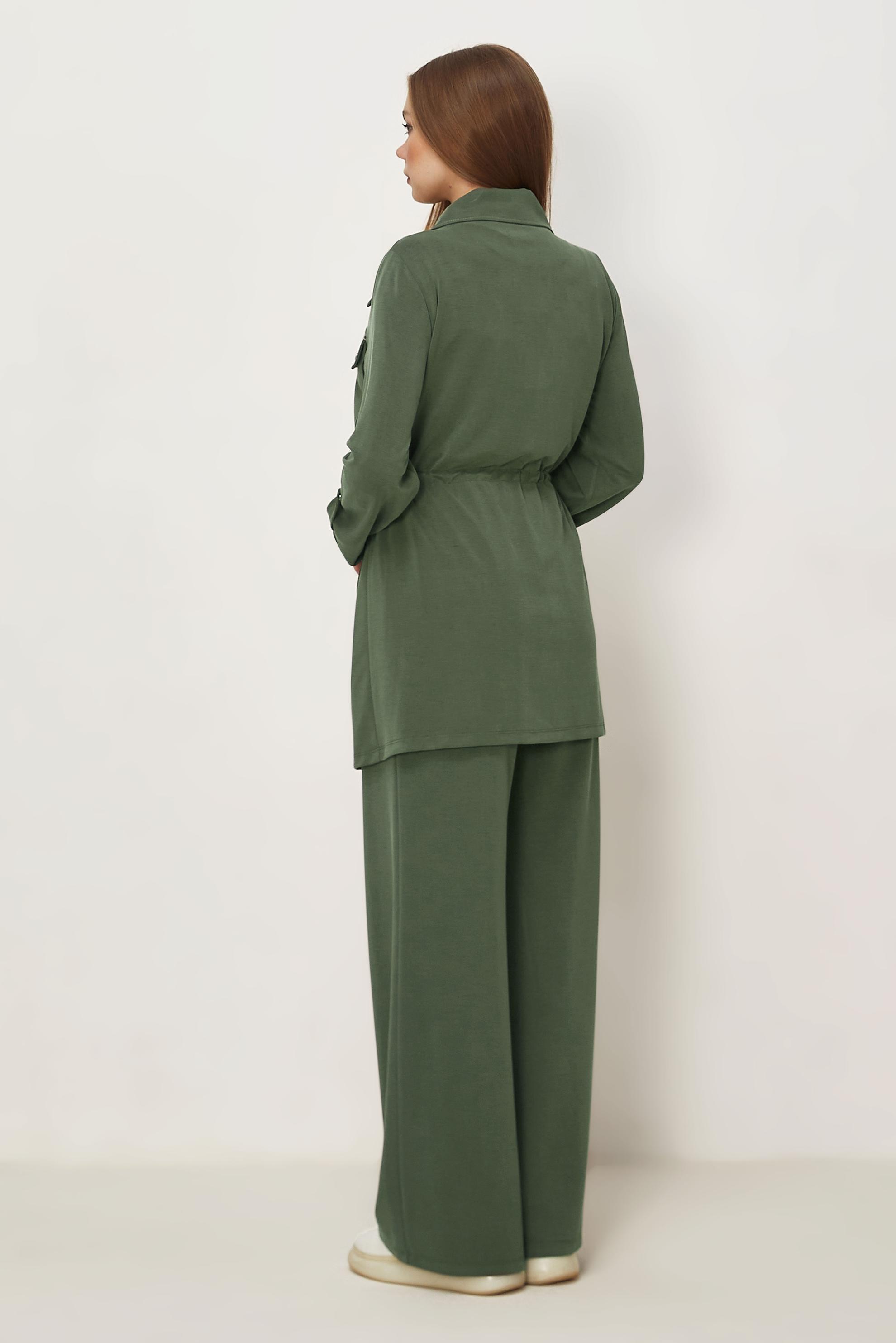 Hijab-Kleidung KHAKI HOSENANZUG MIT GESMOKTER TAILLE 46332