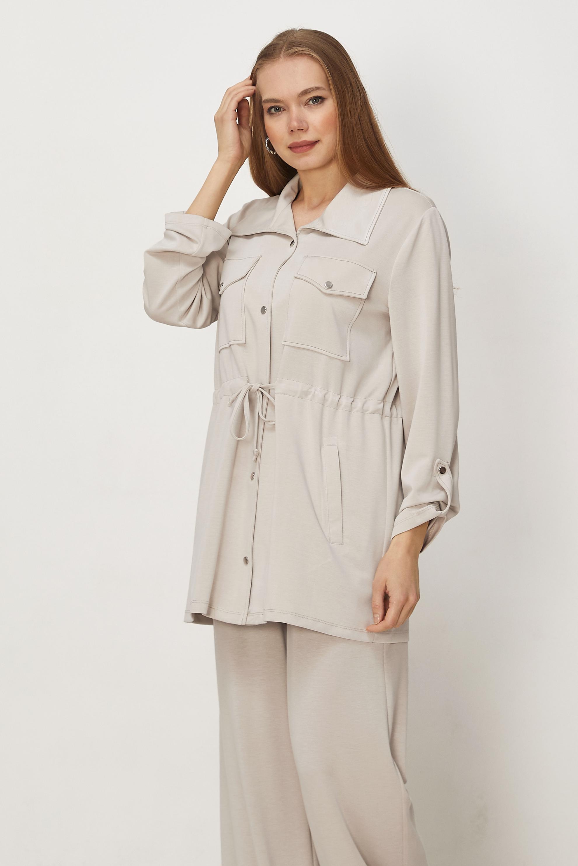 Hijab-Kleidung ECRU HOSENANZUG MIT GESMOKTER TAILLE 46332