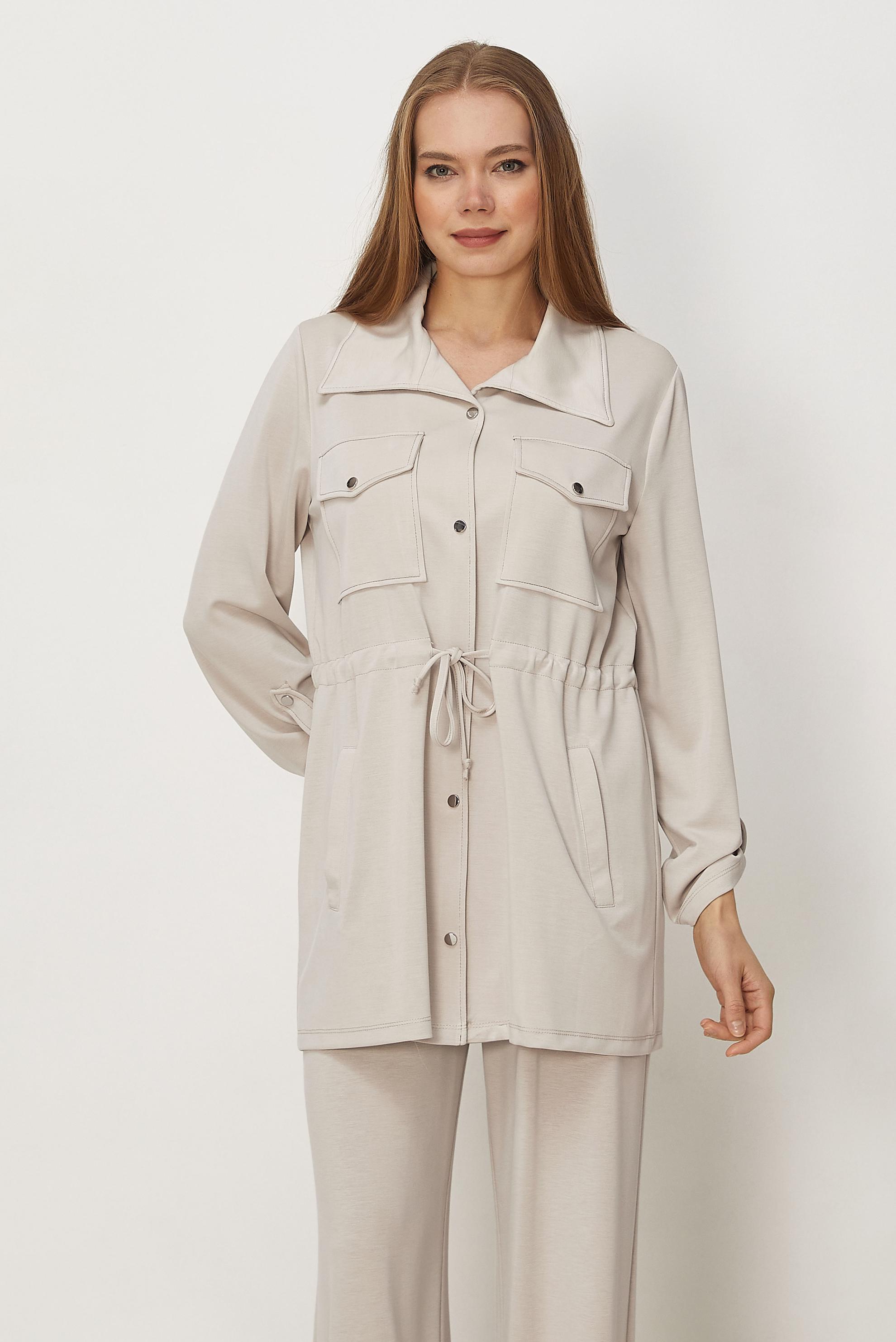 Hijab-Kleidung ECRU HOSENANZUG MIT GESMOKTER TAILLE 46332