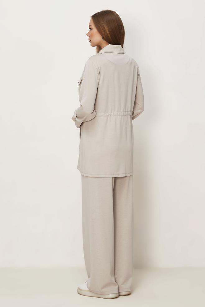 Hijab-Kleidung ECRU HOSENANZUG MIT GESMOKTER TAILLE 46332 - ALVİNA