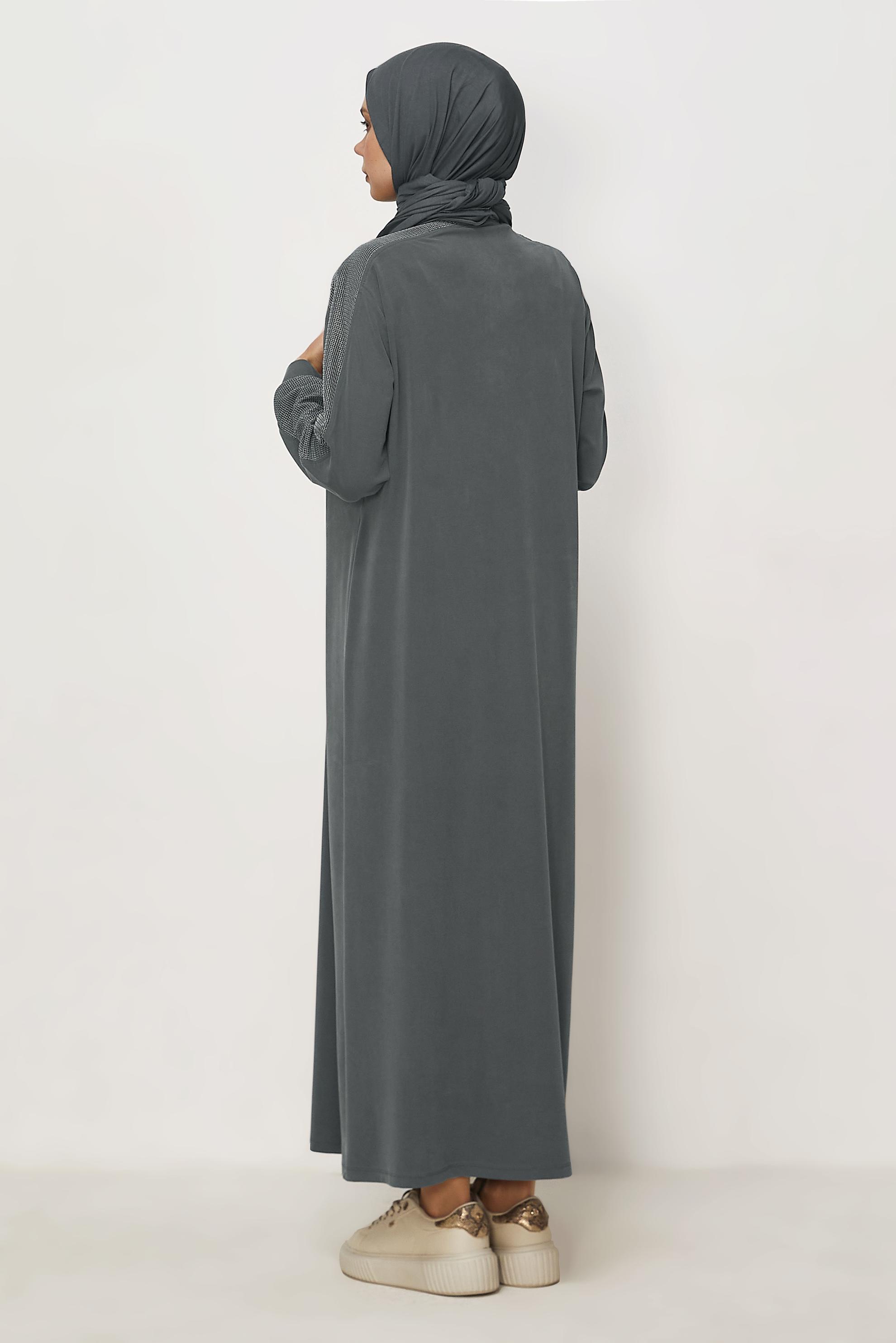 Vêtements hijab BEIGE ROBE DE SURVÊTEMENT À COL CHEMISE 46339