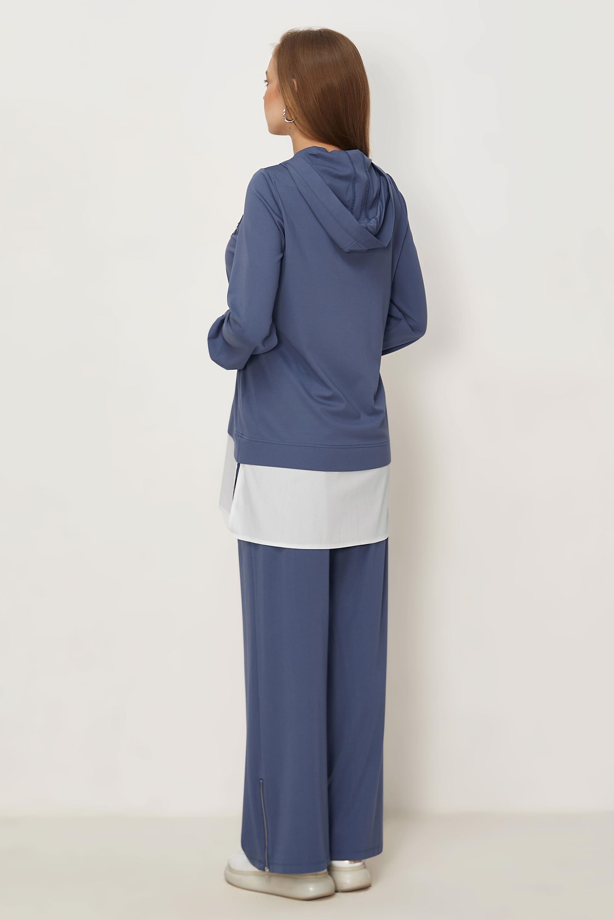 Tesettür giyim LACİVERT GÖMLEK GARNİLİ EŞOFMAN TAKIMI 46340