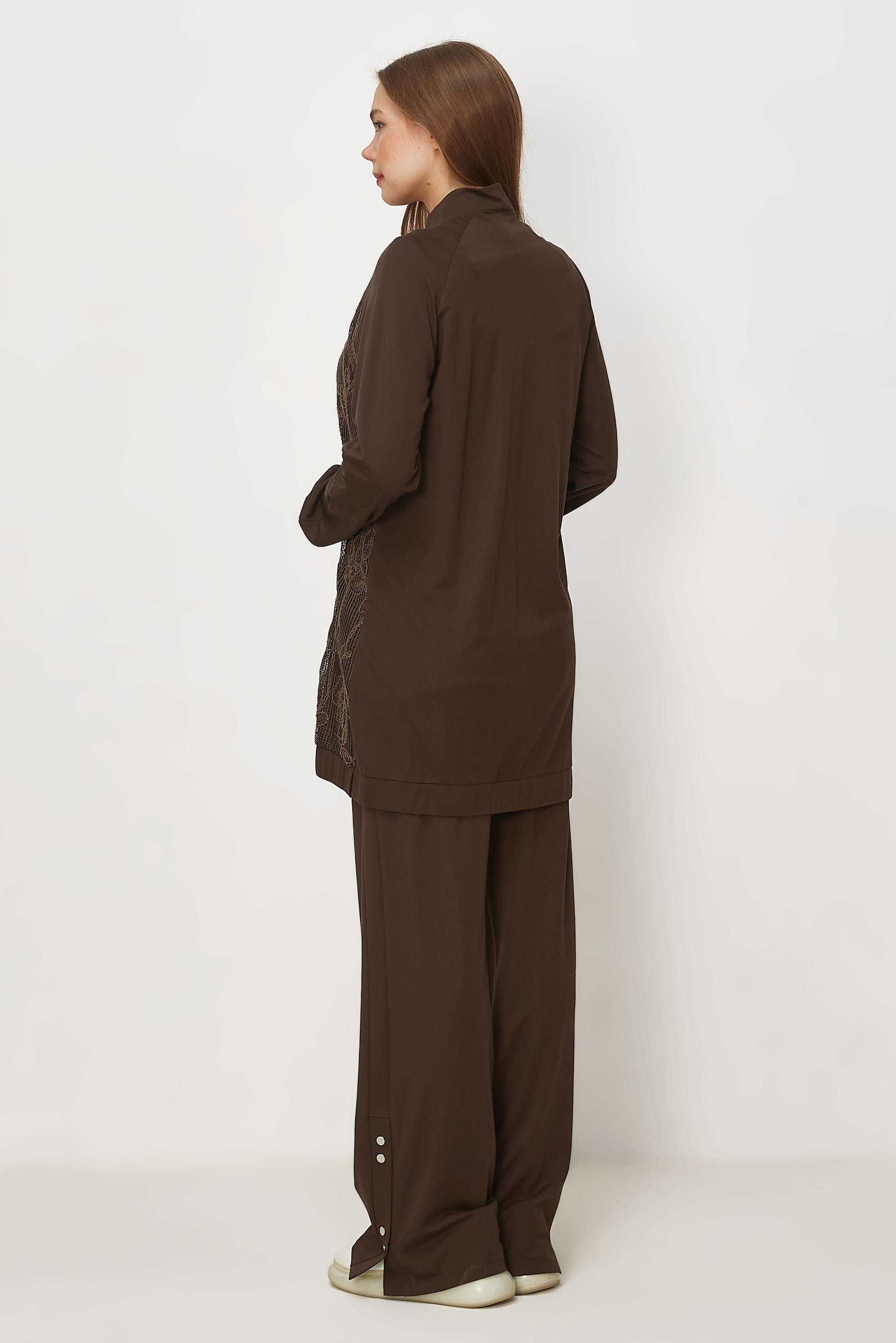 Hijab-Kleidung BRAUN TRAININGSANZUG MIT PAILLETTEN DETAILS 46341