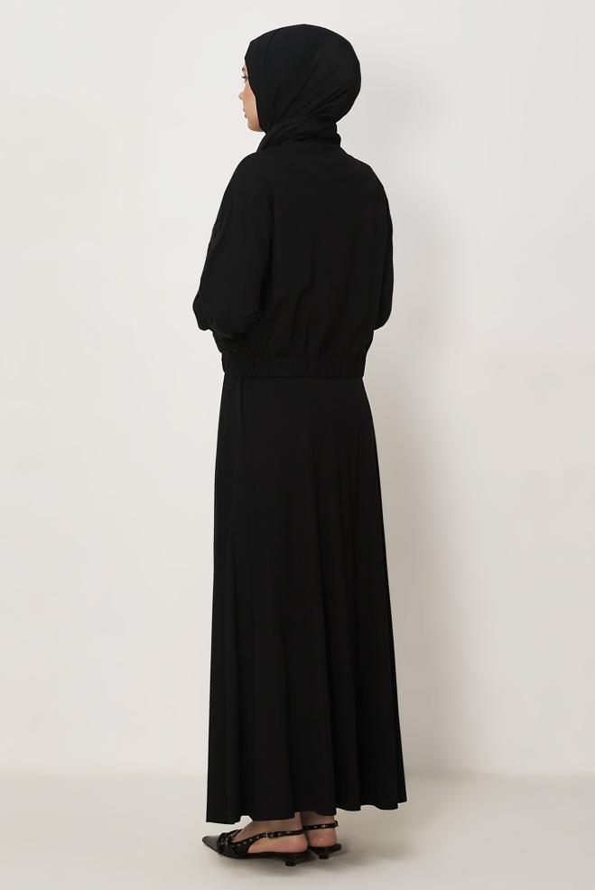 Hijab-Kleidung SCHWARZ TRAININGSANZUG-SET MIT ROCK 46342 - ALVİNA