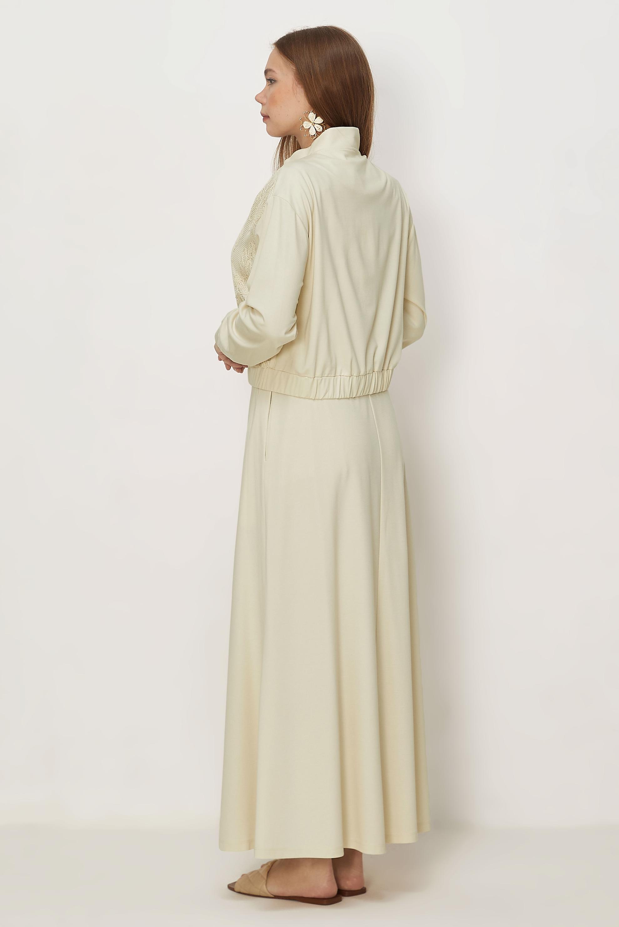 Hijab-Kleidung ECRU TRAININGSANZUG-SET MIT ROCK 46342