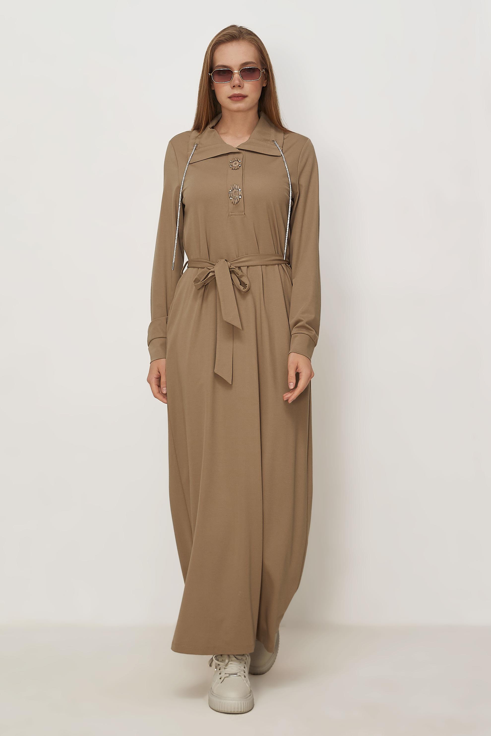 Vêtements hijab BEIGE ROBE DE SURVÊTEMENT CEINTURÉE 46343