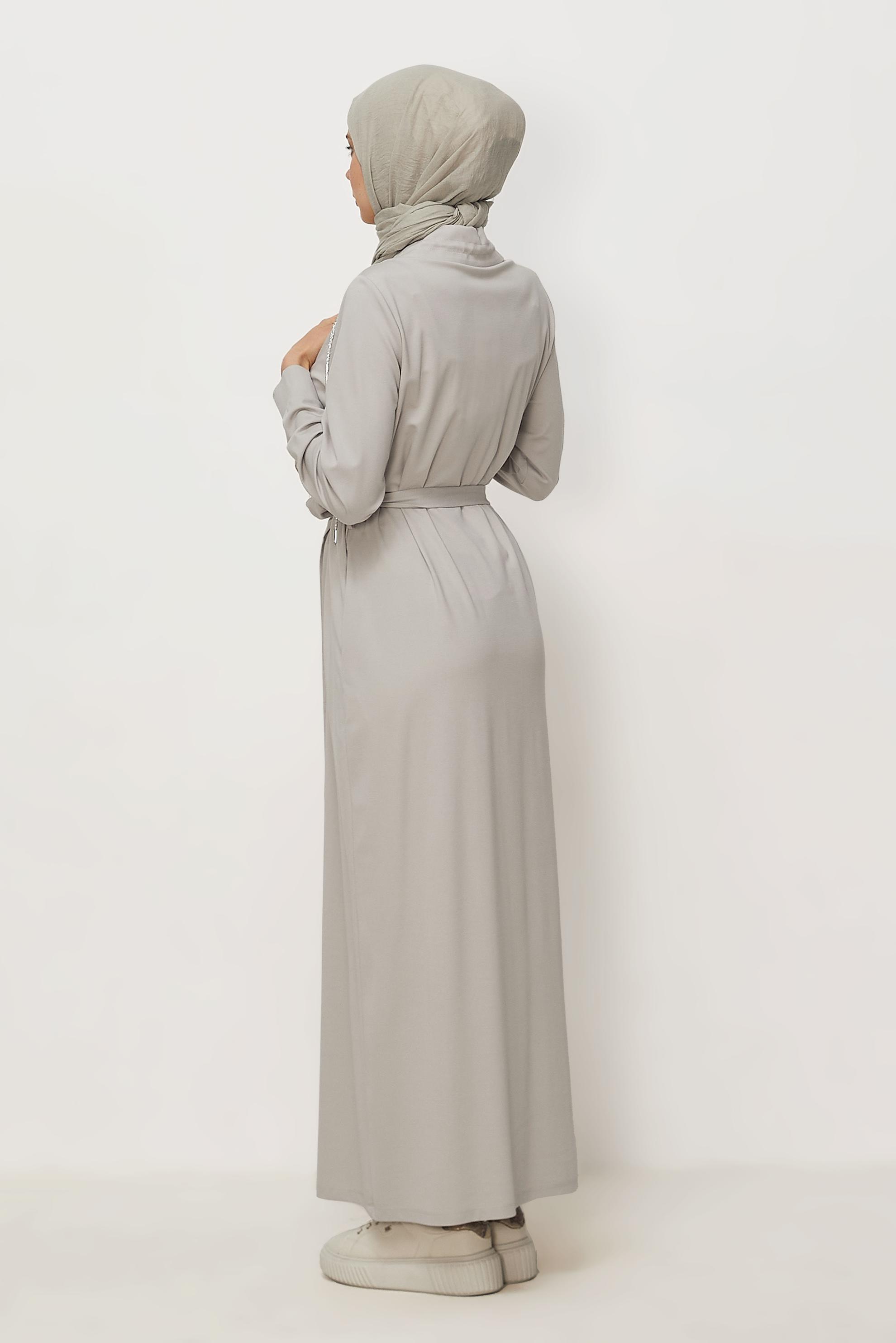 Vêtements hijab BEIGE ROBE DE SURVÊTEMENT CEINTURÉE 46343