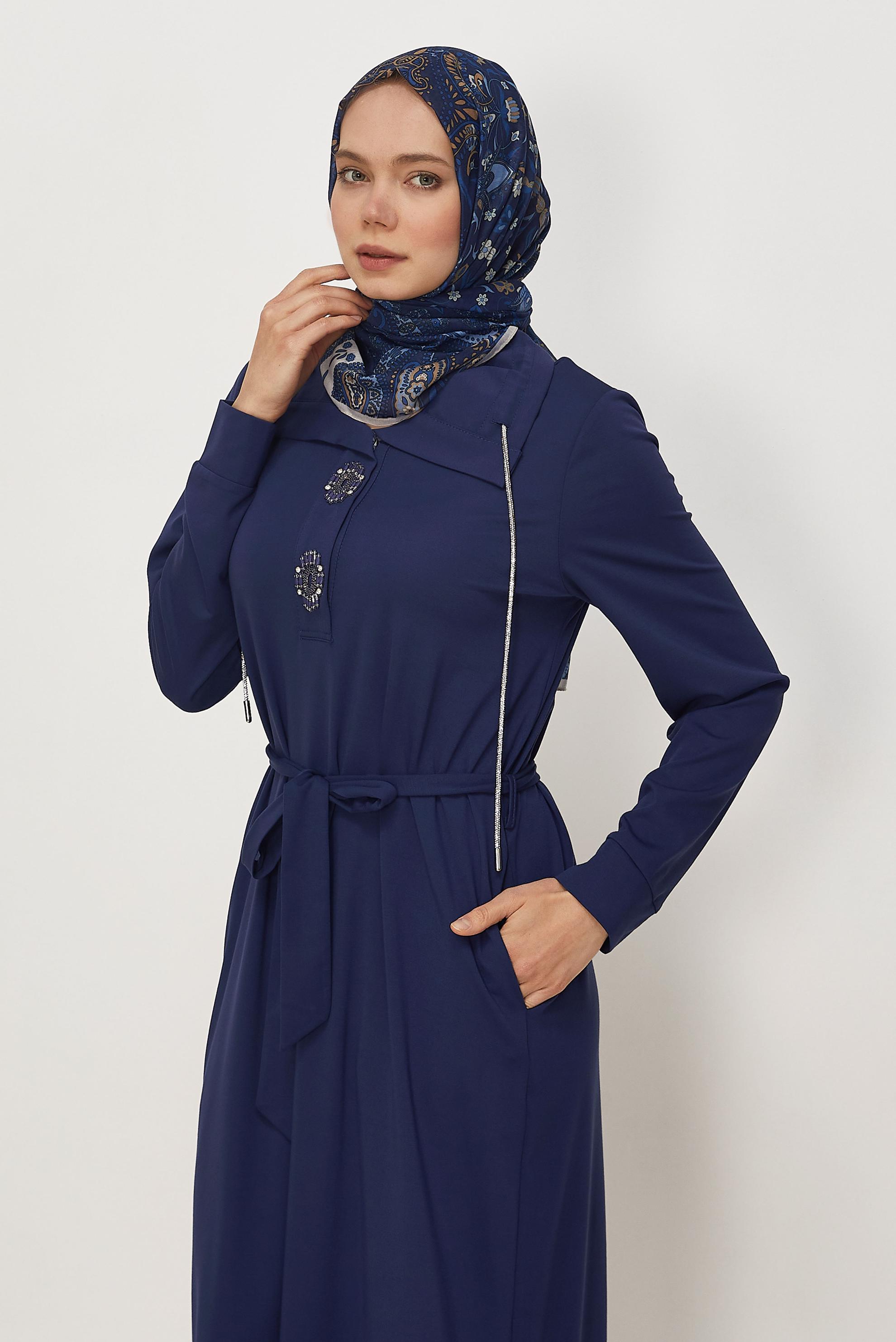Vêtements hijab BEIGE ROBE DE SURVÊTEMENT CEINTURÉE 46343