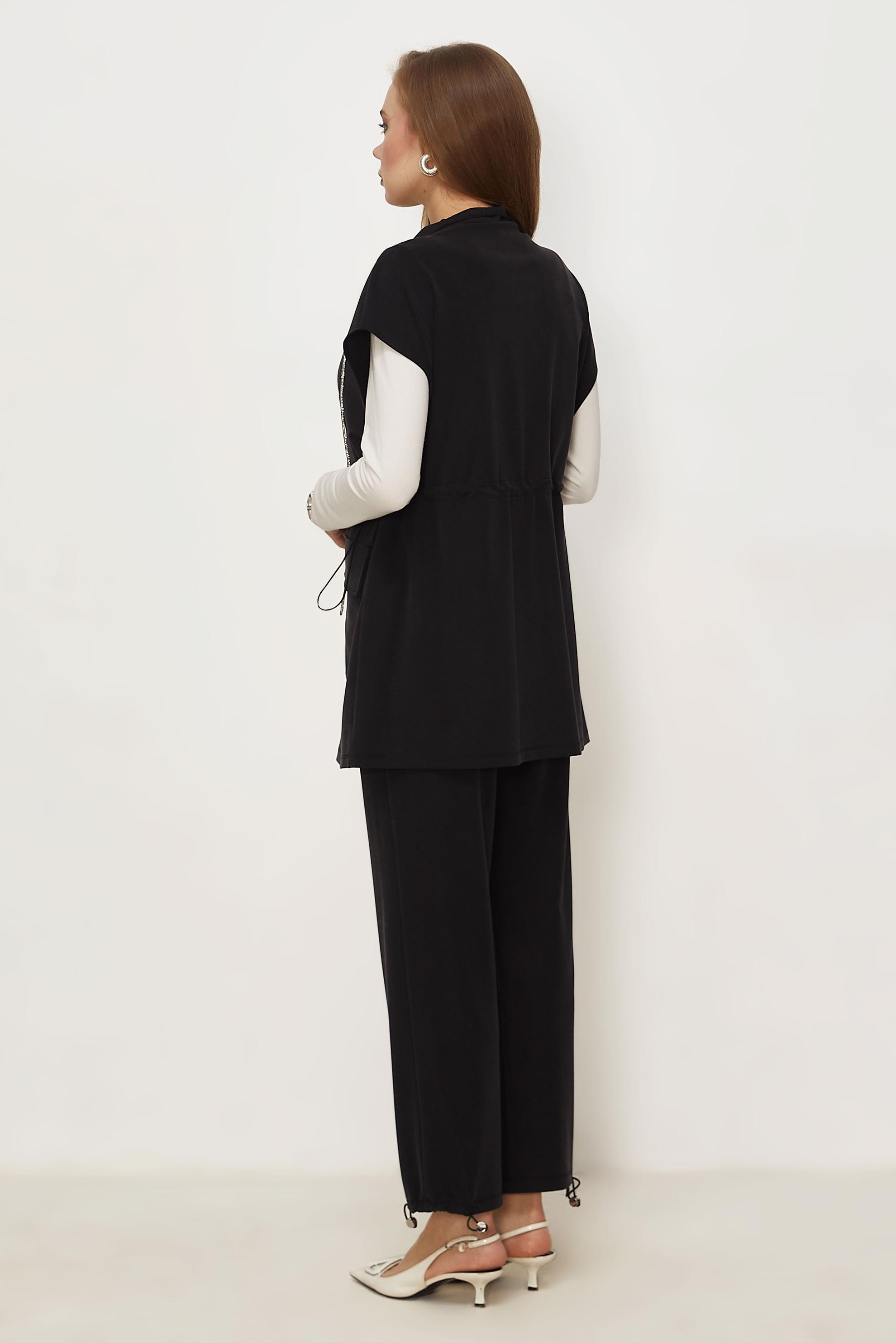 Tesettür giyim SİYAH YELEKLİ EŞOFMAN TAKIMI 46388