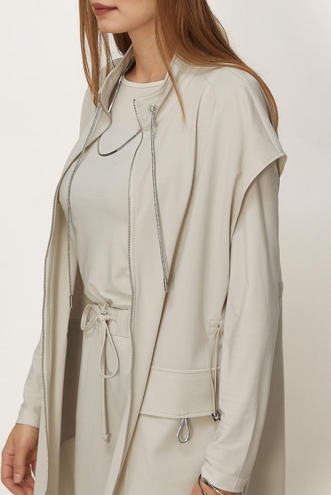 Tesettür giyim BEJ YELEKLİ EŞOFMAN TAKIMI 46388 - ALVİNA