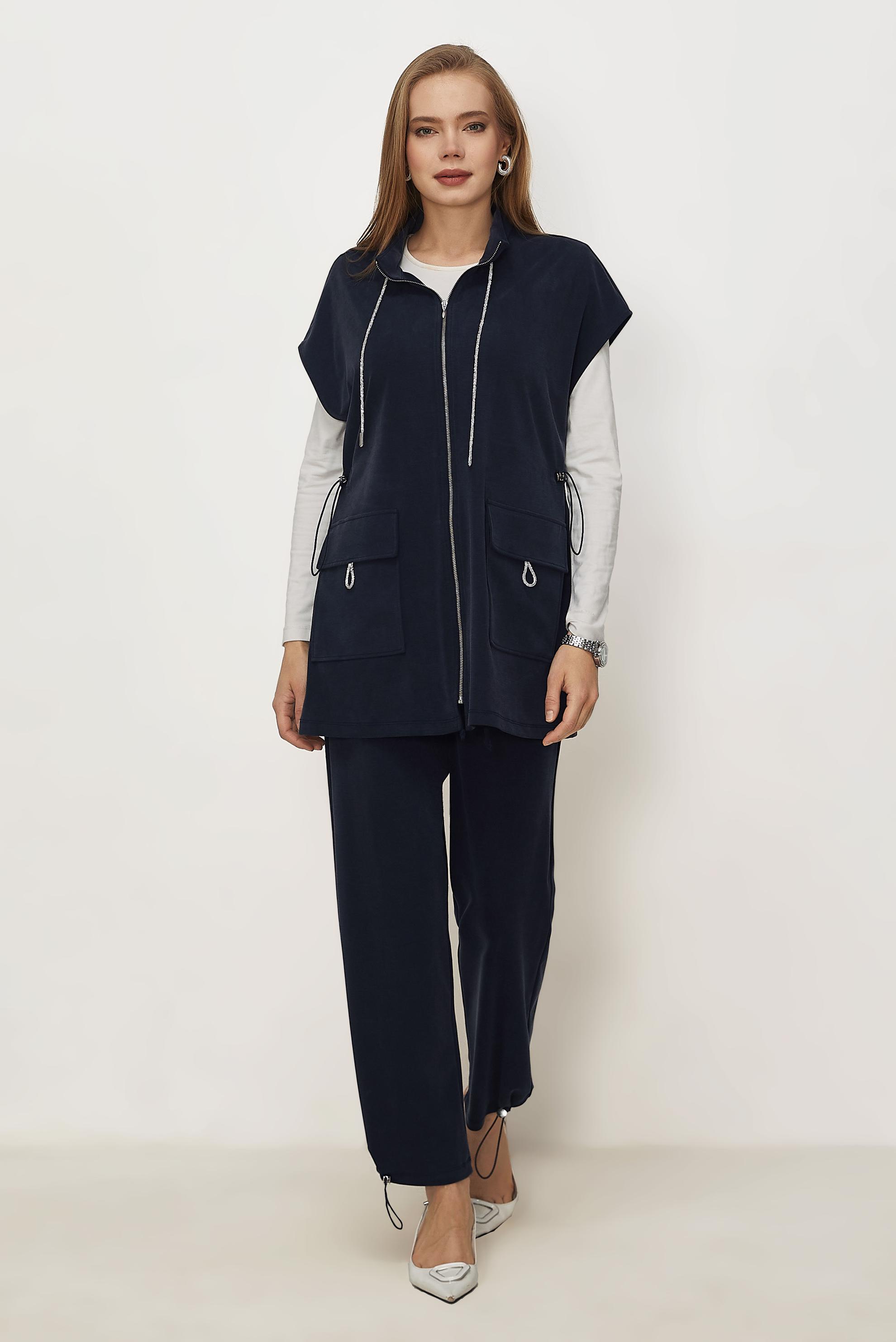 Tesettür giyim LACİVERT YELEKLİ EŞOFMAN TAKIMI 46388