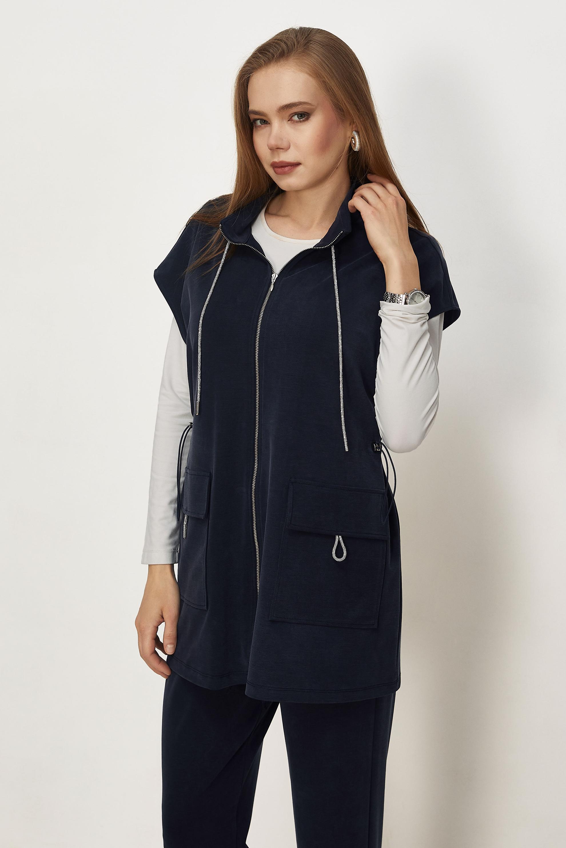 Tesettür giyim LACİVERT YELEKLİ EŞOFMAN TAKIMI 46388