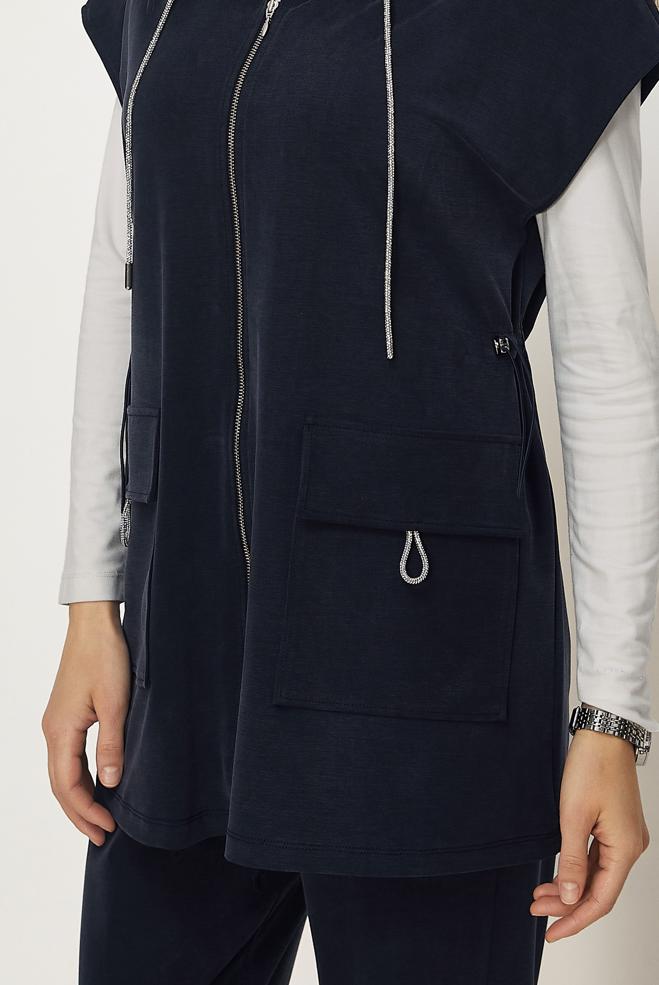 Tesettür giyim LACİVERT YELEKLİ EŞOFMAN TAKIMI 46388 - ALVİNA