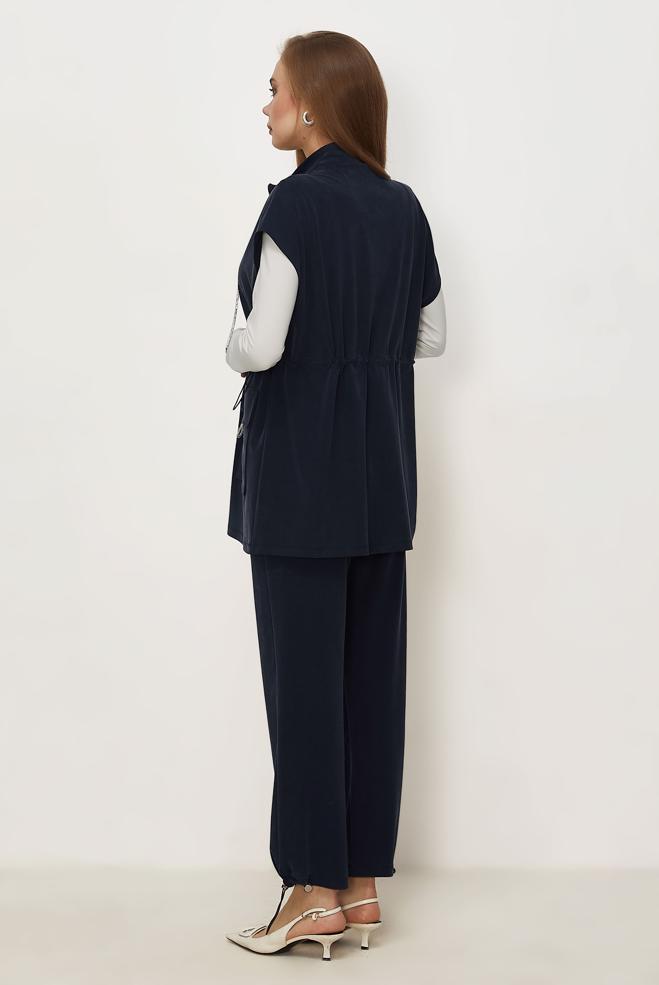 Tesettür giyim LACİVERT YELEKLİ EŞOFMAN TAKIMI 46388 - ALVİNA