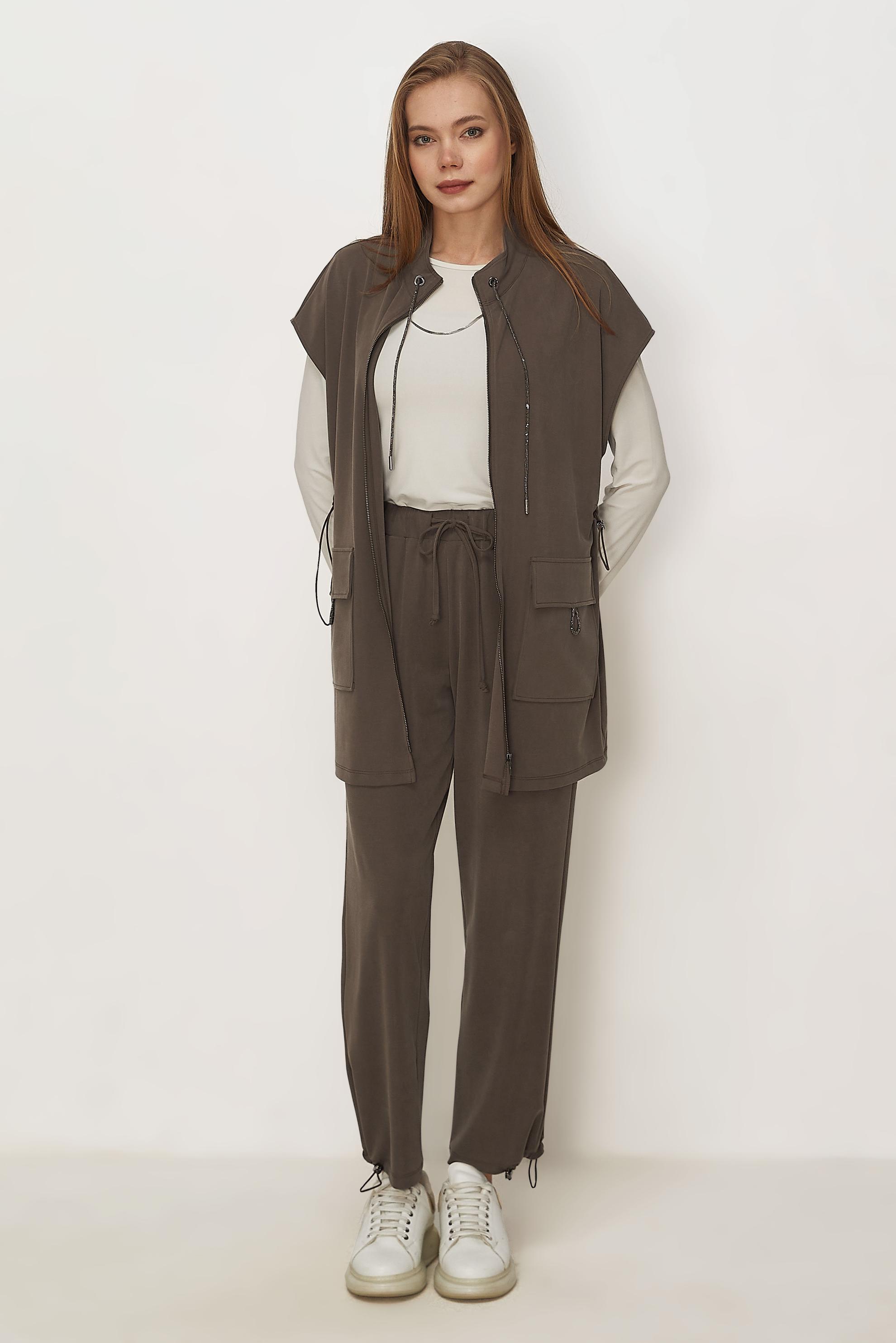 Tesettür giyim VİZON YELEKLİ EŞOFMAN TAKIMI 46388