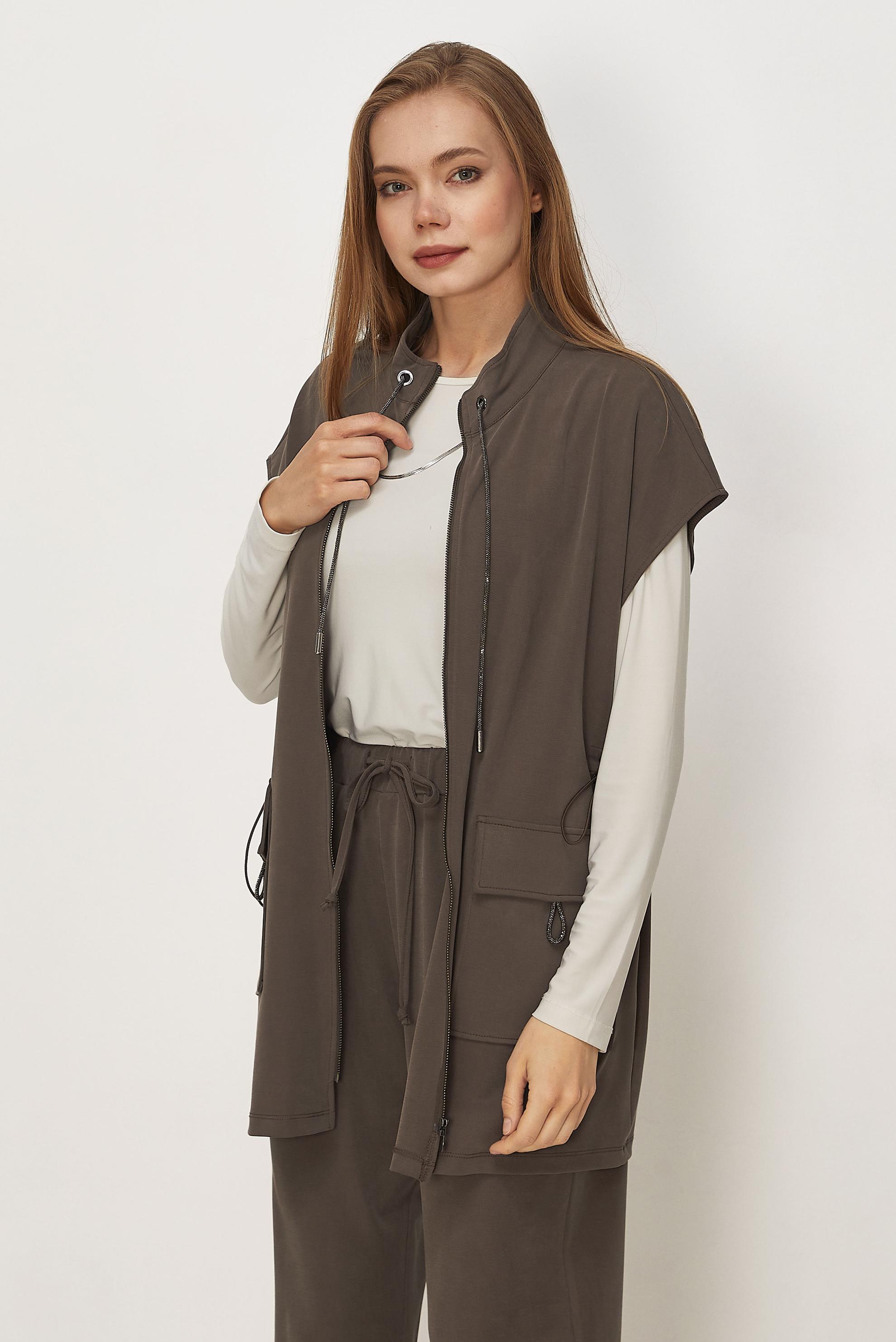 Tesettür giyim VİZON YELEKLİ EŞOFMAN TAKIMI 46388