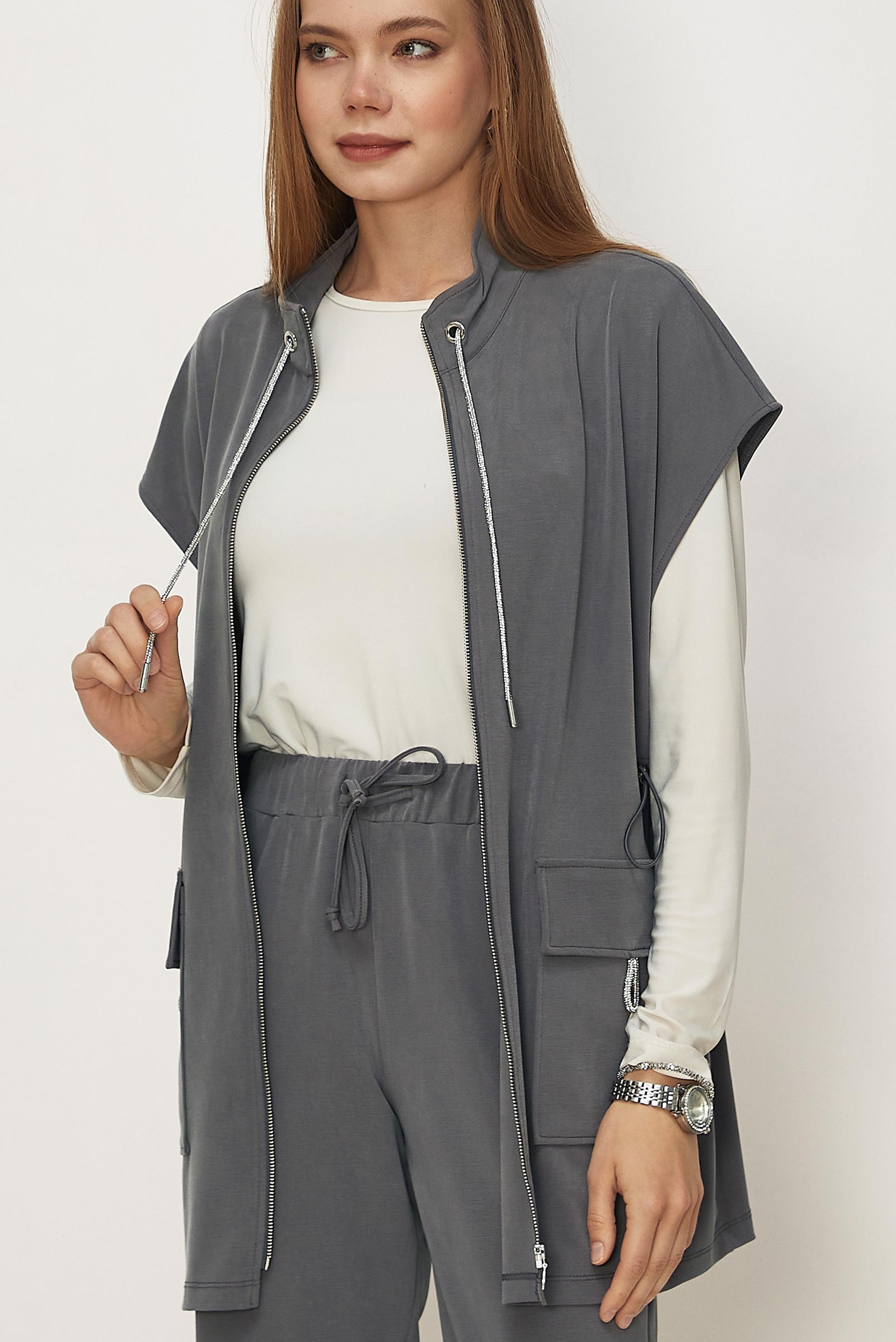 Tesettür giyim GRİ YELEKLİ EŞOFMAN TAKIMI 46388