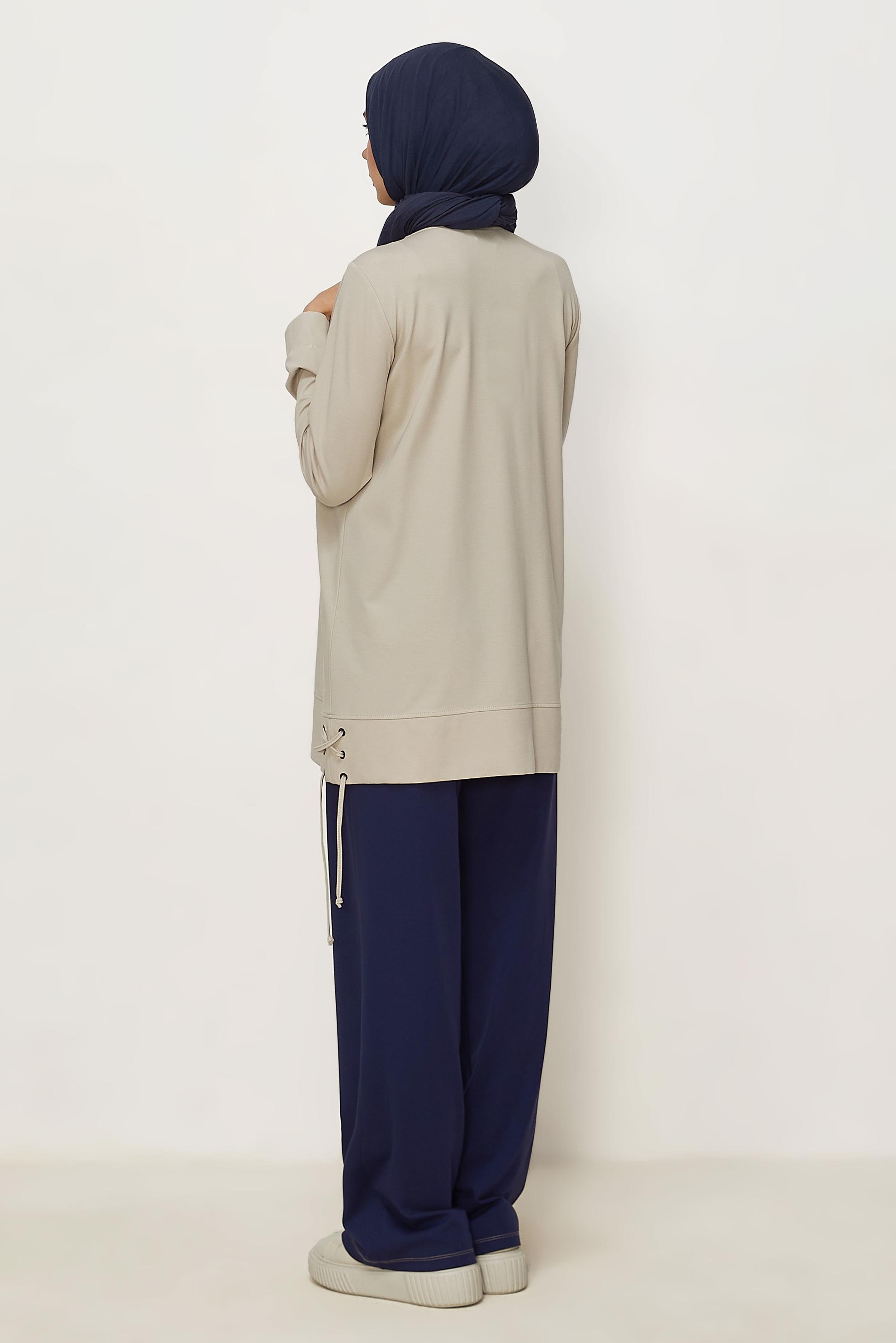 Tesettür giyim LACİVERT ÇİÇEK DETAYLI EŞOFMAN TAKIMI 46389