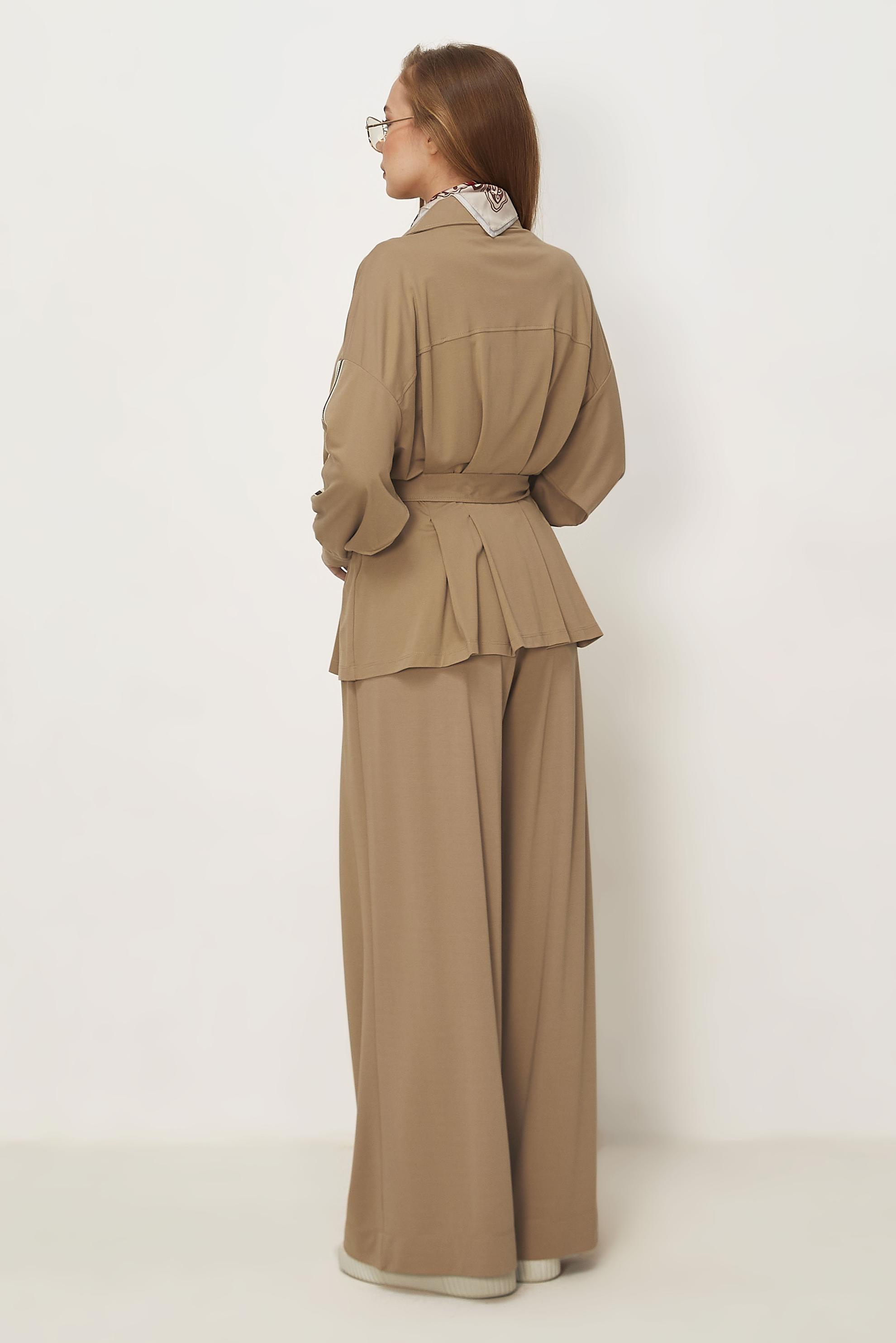 Hijab-Kleidung BRAUN TRAININGSANZUG MIT GÜRTEL 46390