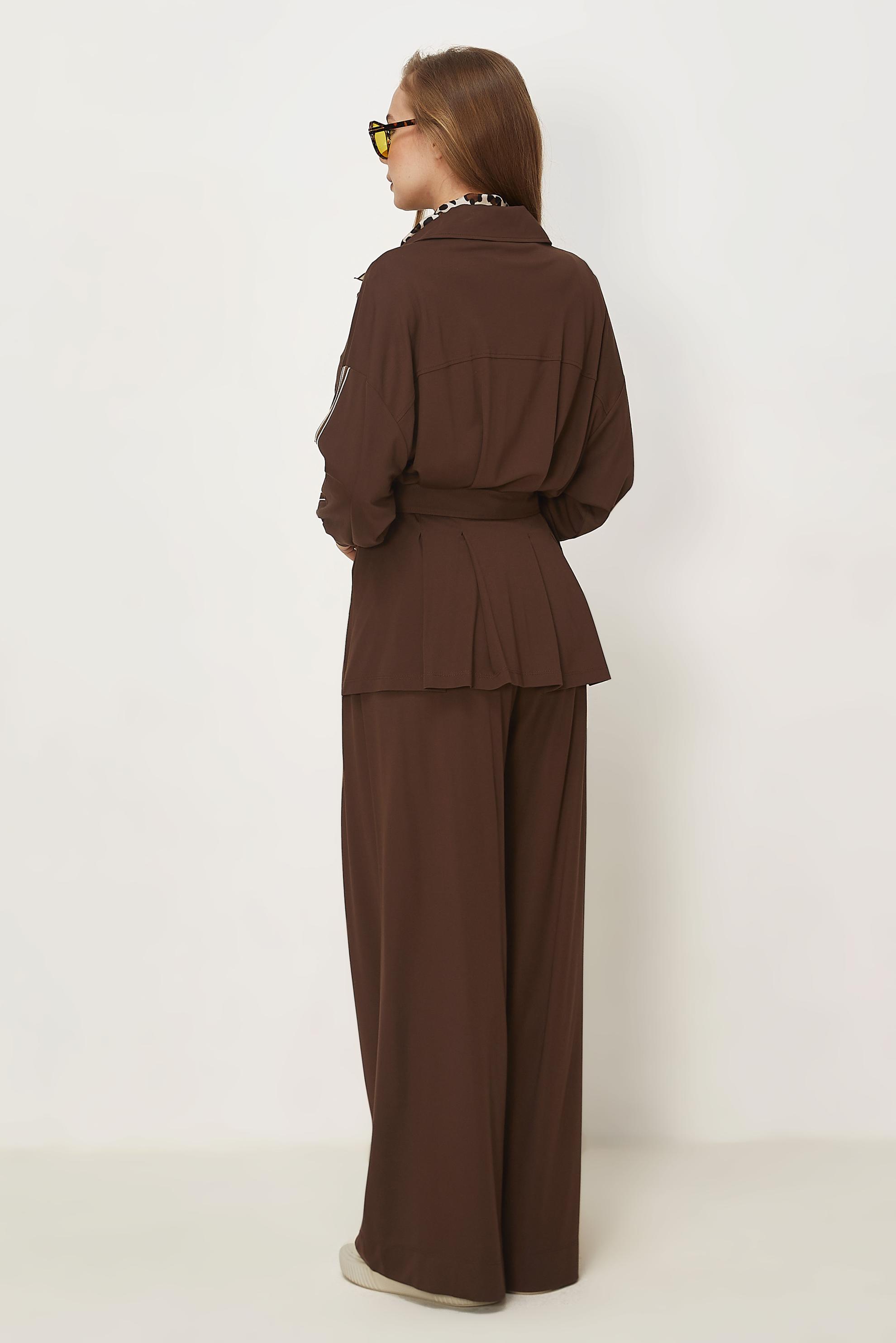 Hijab-Kleidung BRAUN TRAININGSANZUG MIT GÜRTEL 46390