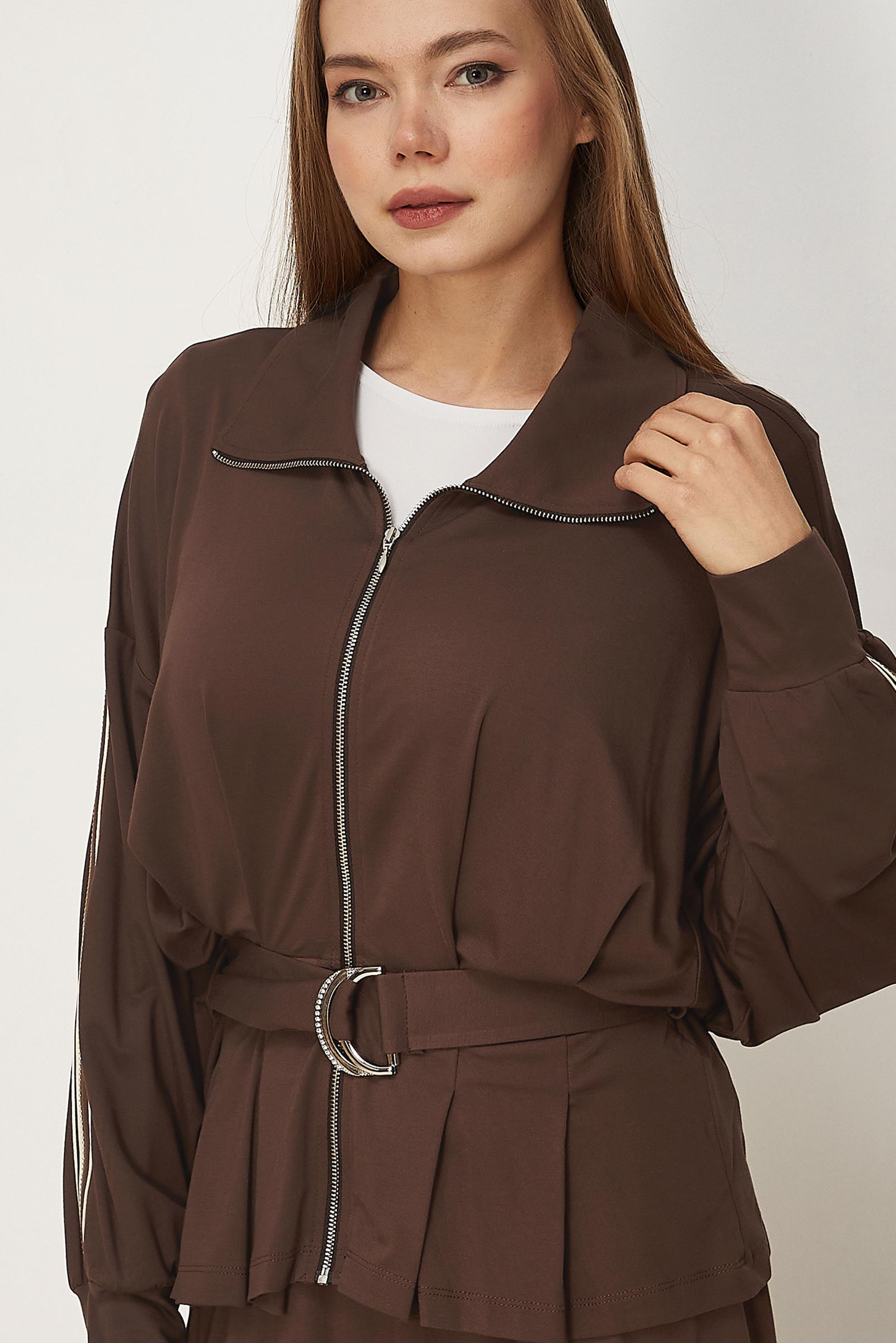 Hijab-Kleidung BRAUN TRAININGSANZUG-SET MIT RÖCKEN 46391