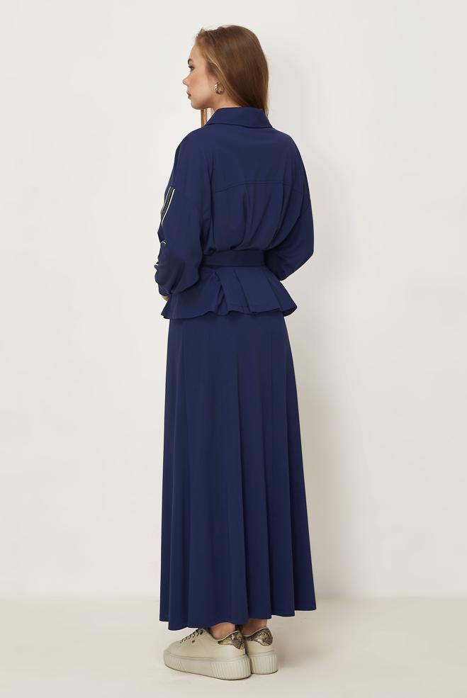 Hijab-Kleidung NAVY BLAU TRAININGSANZUG-SET MIT RÖCKEN 46391 - ALVİNA