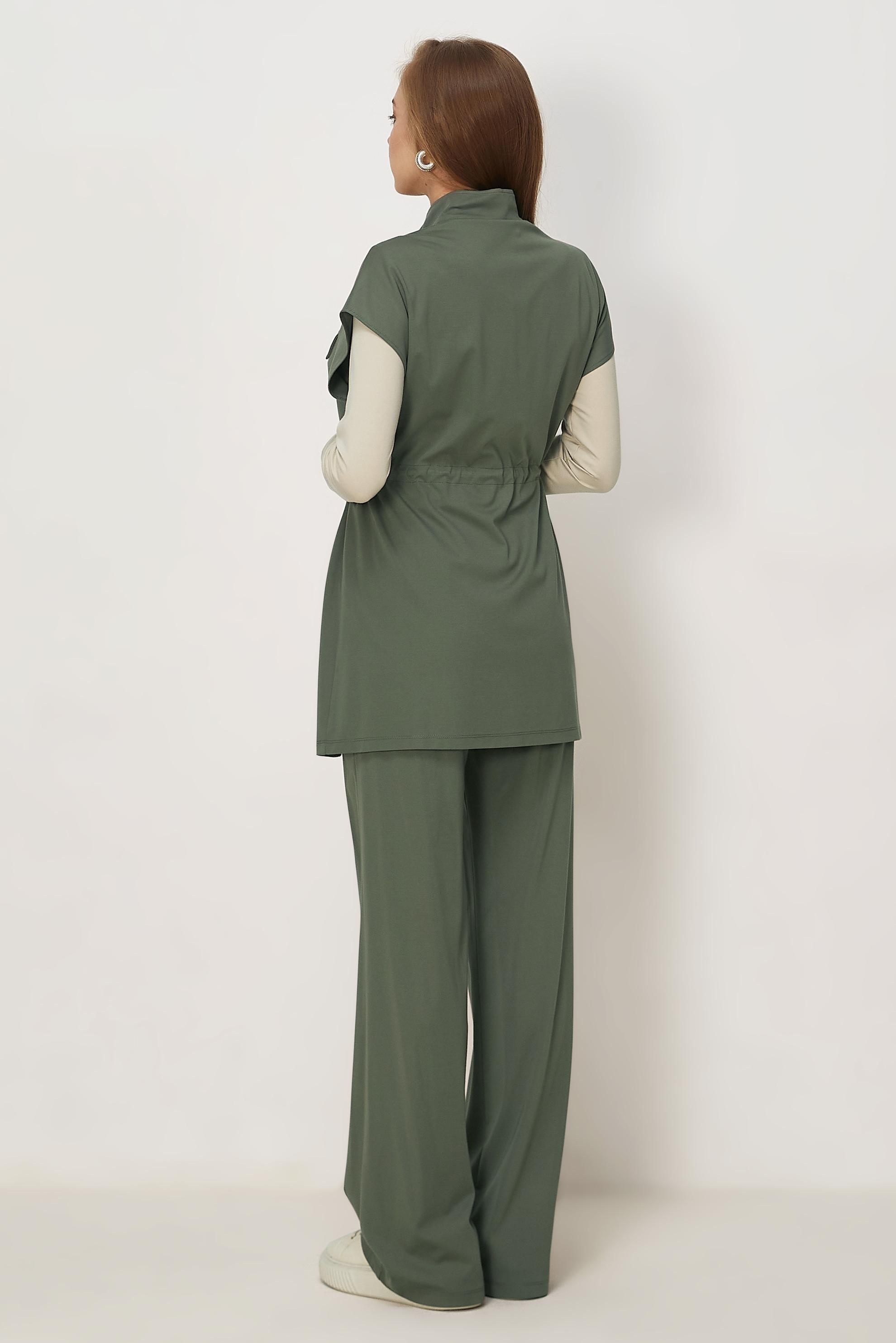 Vêtements hijab KAKI ENSEMBLE SURVÊTEMENT AVEC GILET 46447