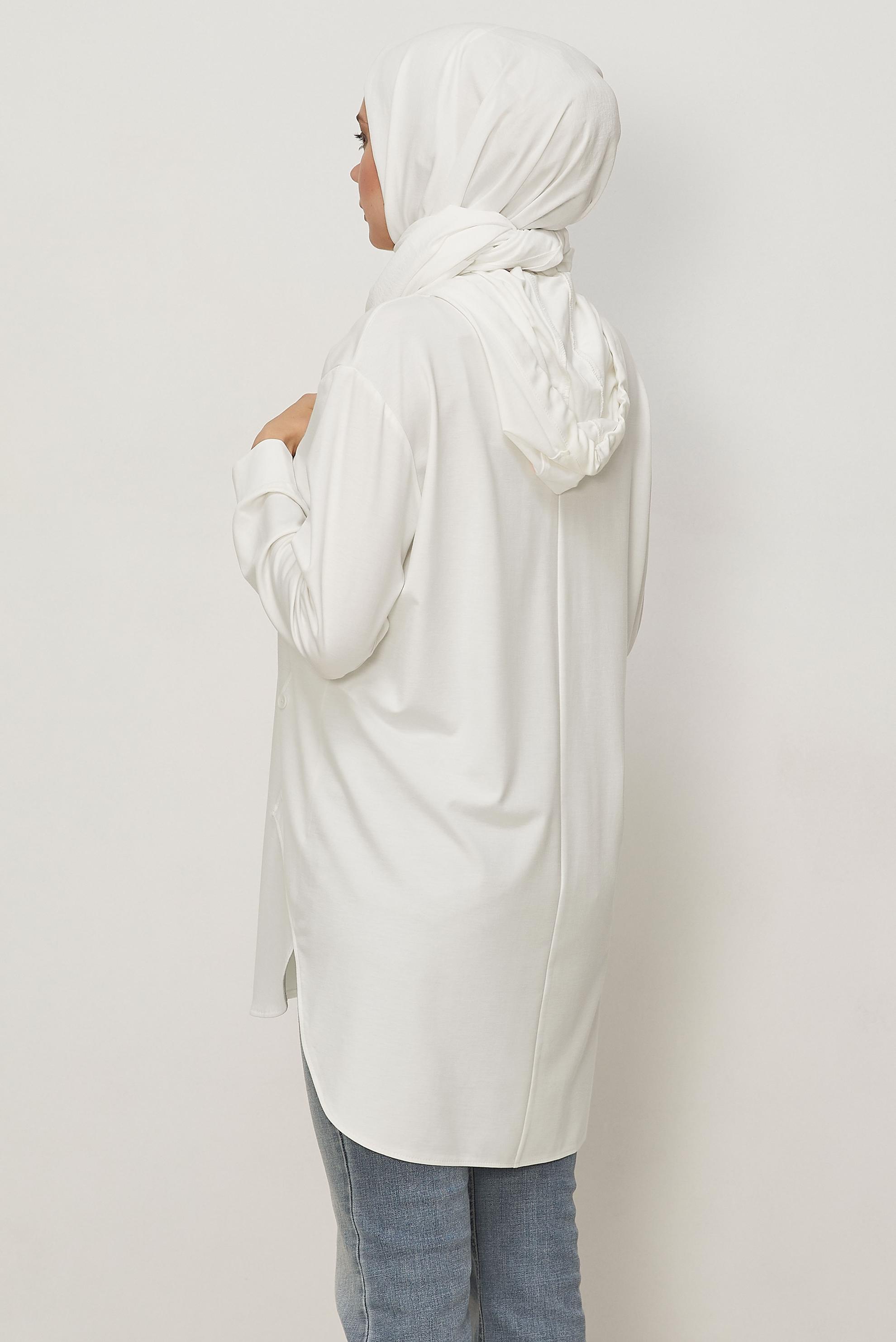 Hijab clothing WHITE HOODED TRACKSUIT TUNIC 46448