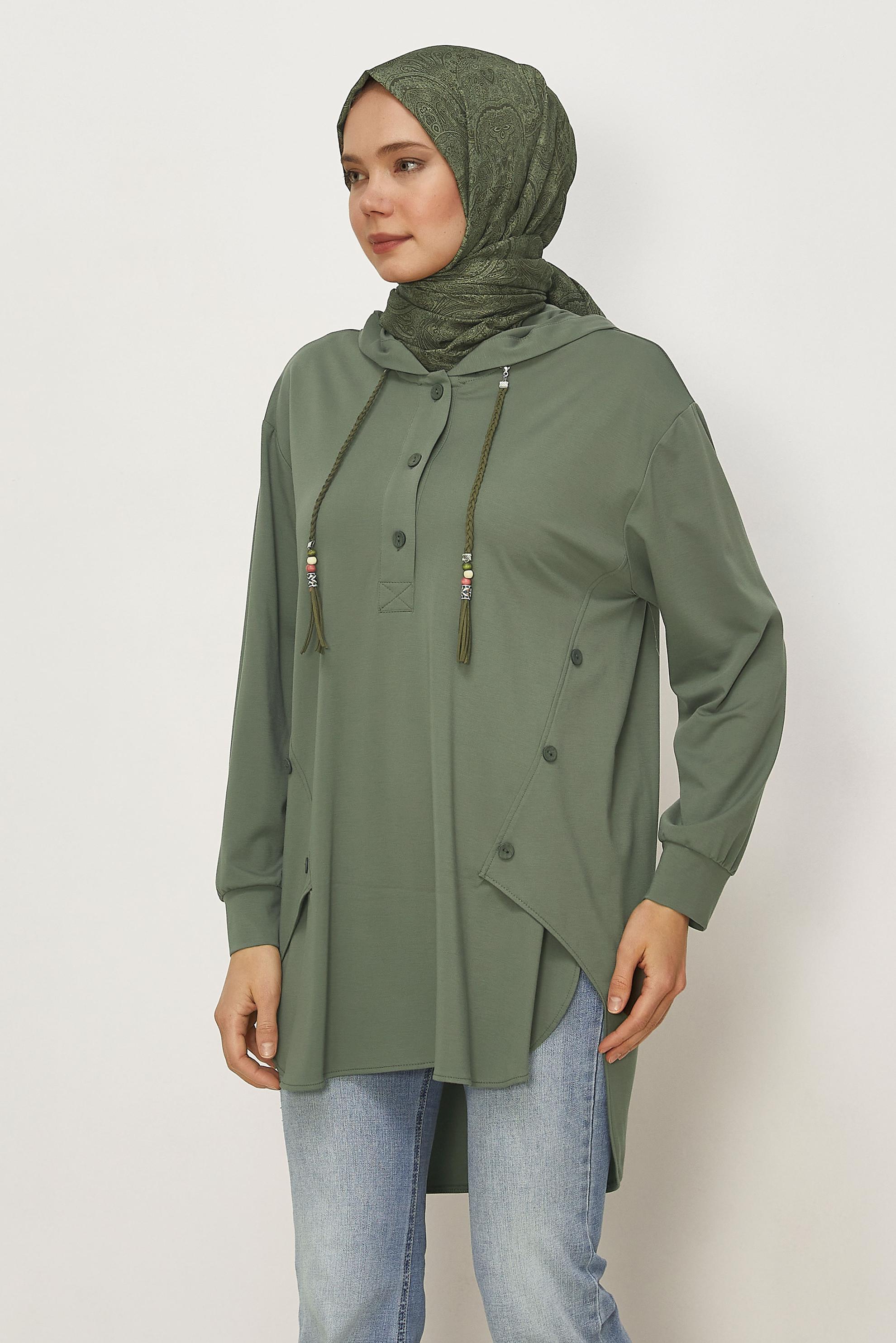 Hijab clothing KHAKI HOODED TRACKSUIT TUNIC 46448