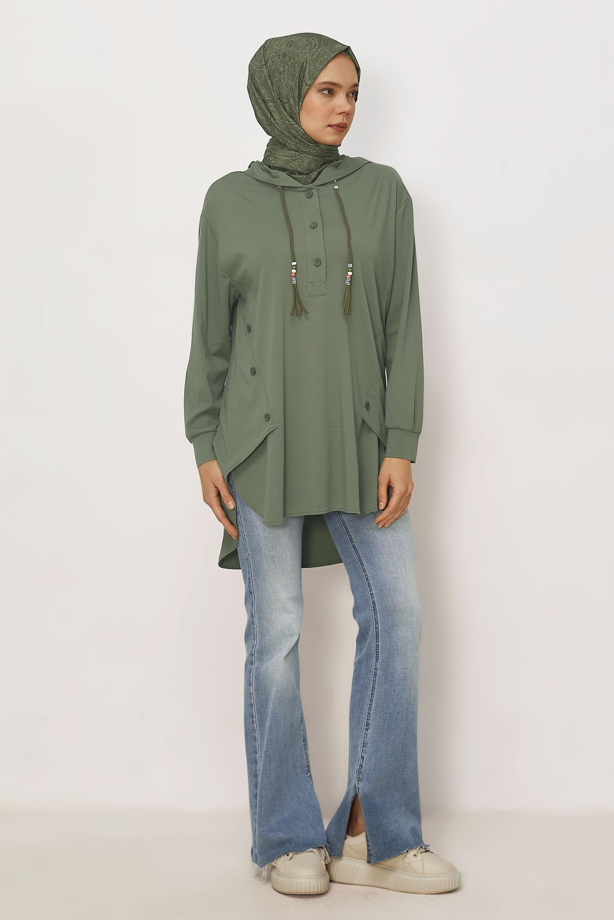 Hijab clothing KHAKI HOODED TRACKSUIT TUNIC 46448