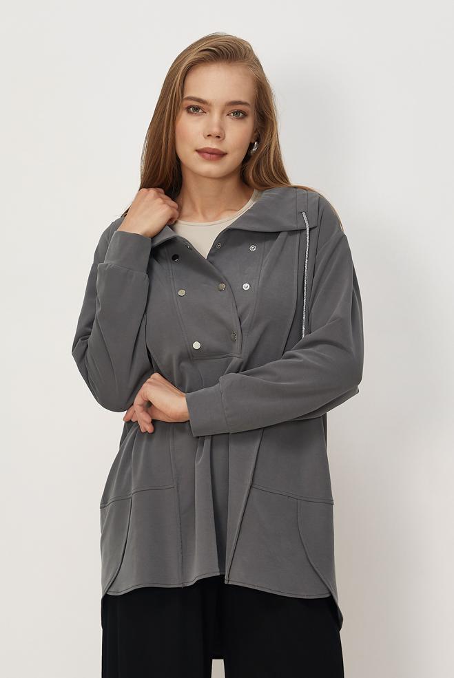 Vêtements hijab BEIGE TUNIQUE DE SURVÊTEMENT MODALE 46449 - ALVİNA