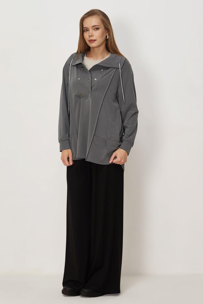 Vêtements hijab BEIGE TUNIQUE DE SURVÊTEMENT MODALE 46449 - ALVİNA