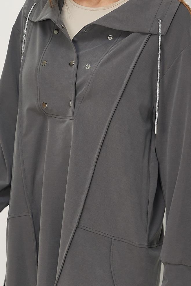 Vêtements hijab BEIGE TUNIQUE DE SURVÊTEMENT MODALE 46449 - ALVİNA