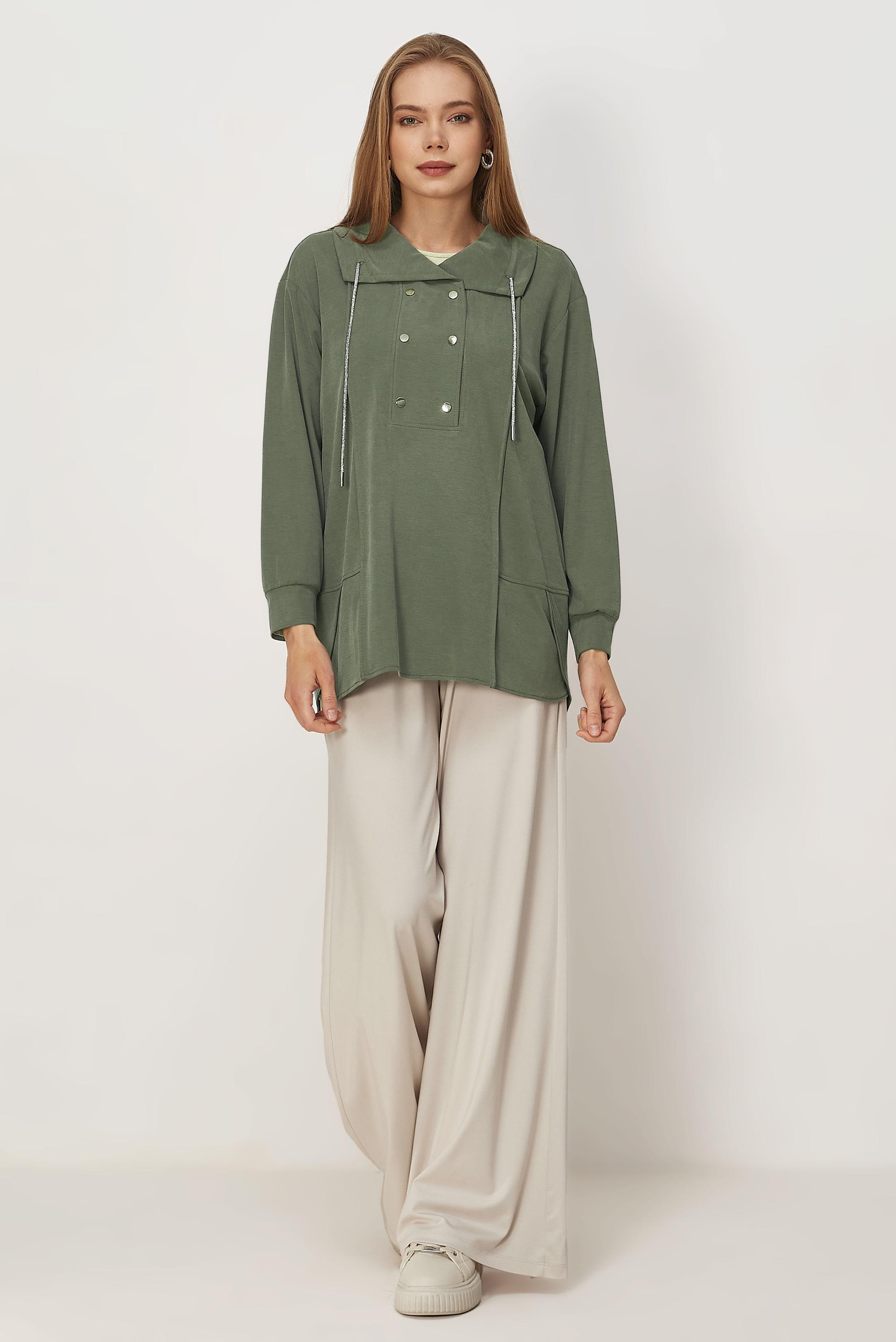 Vêtements hijab KAKI TUNIQUE DE SURVÊTEMENT MODALE 46449