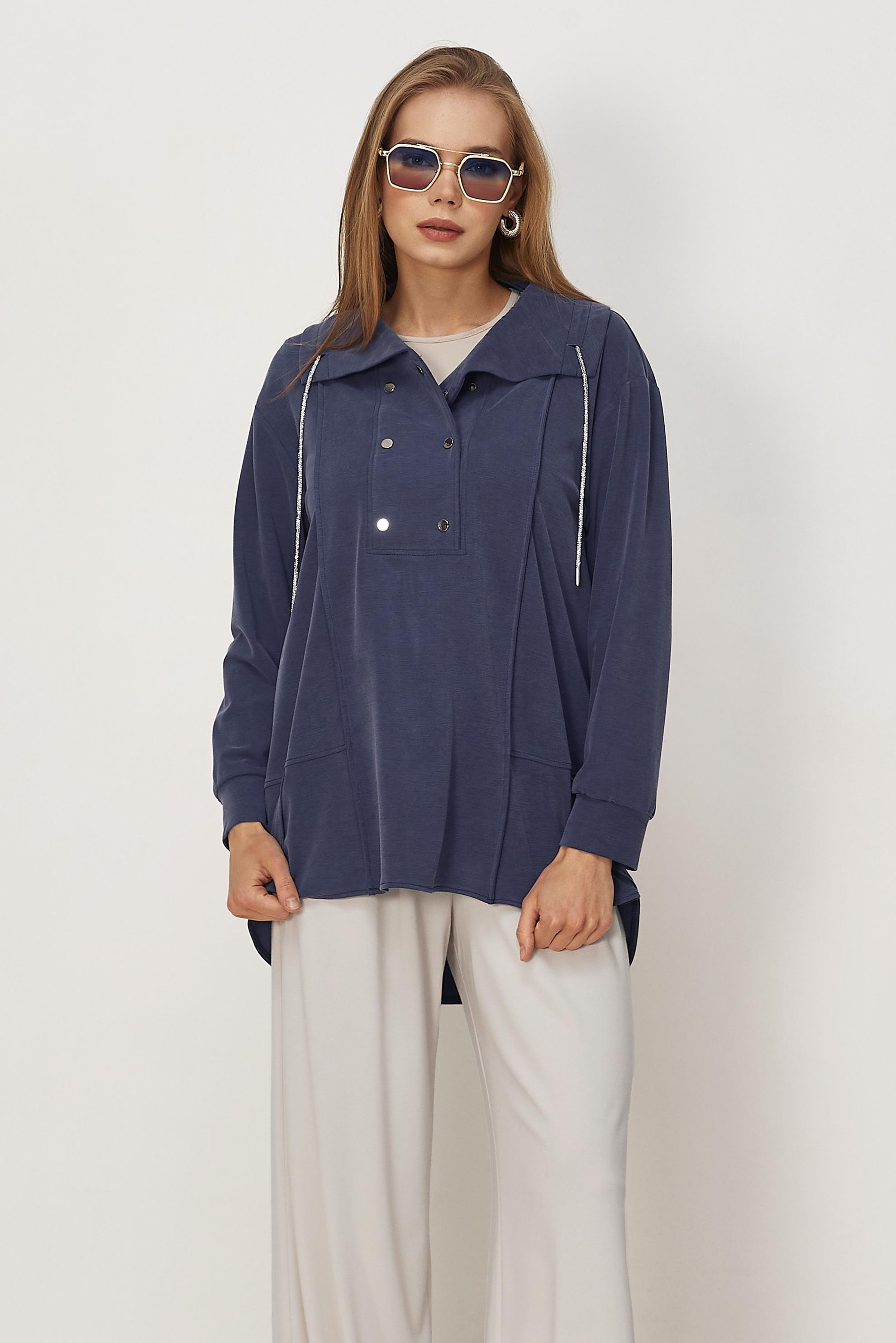 Vêtements hijab BLEU MARINE TUNIQUE DE SURVÊTEMENT MODALE 46449
