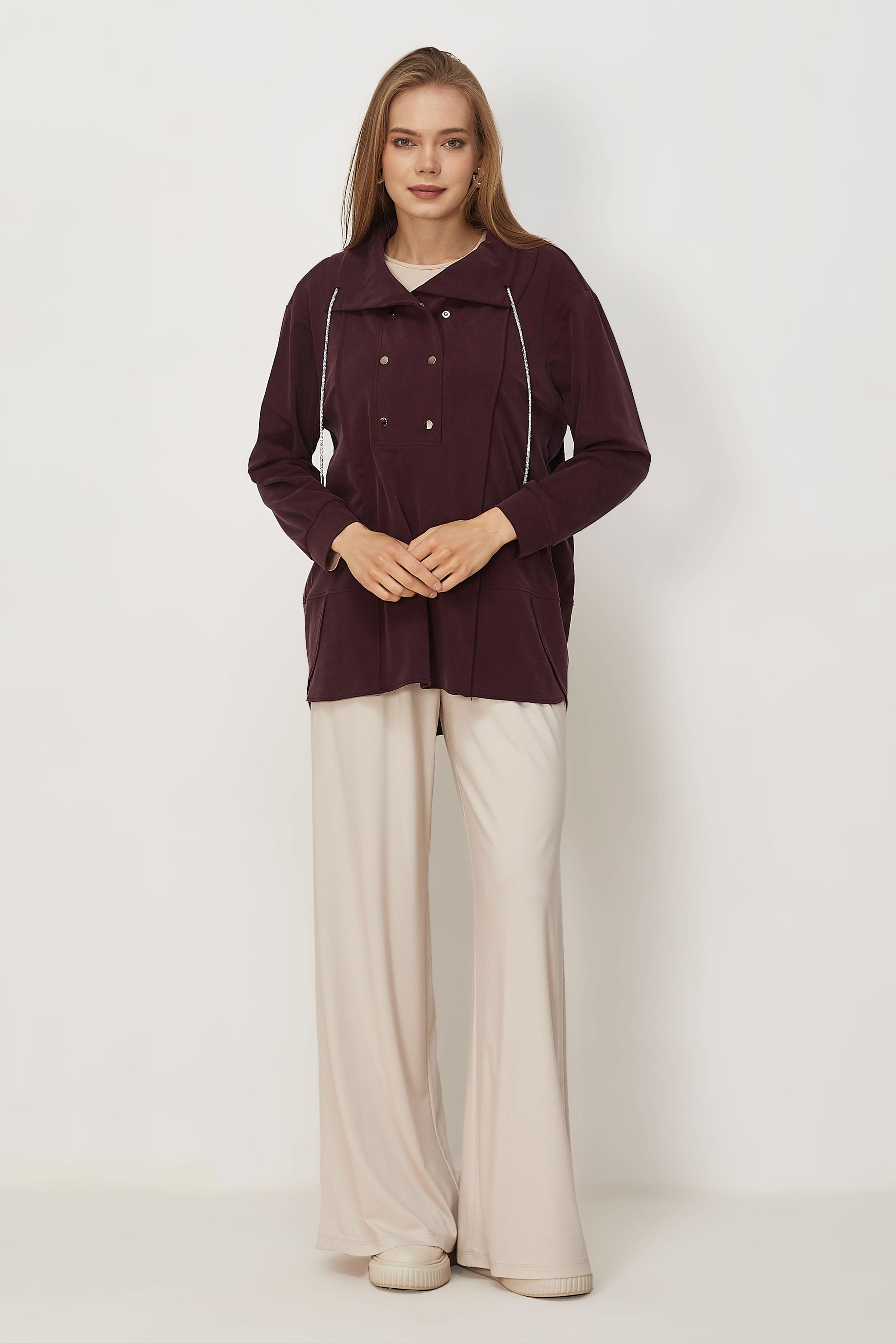 Vêtements hijab ROUGE BORDEAUX TUNIQUE DE SURVÊTEMENT MODALE 46449