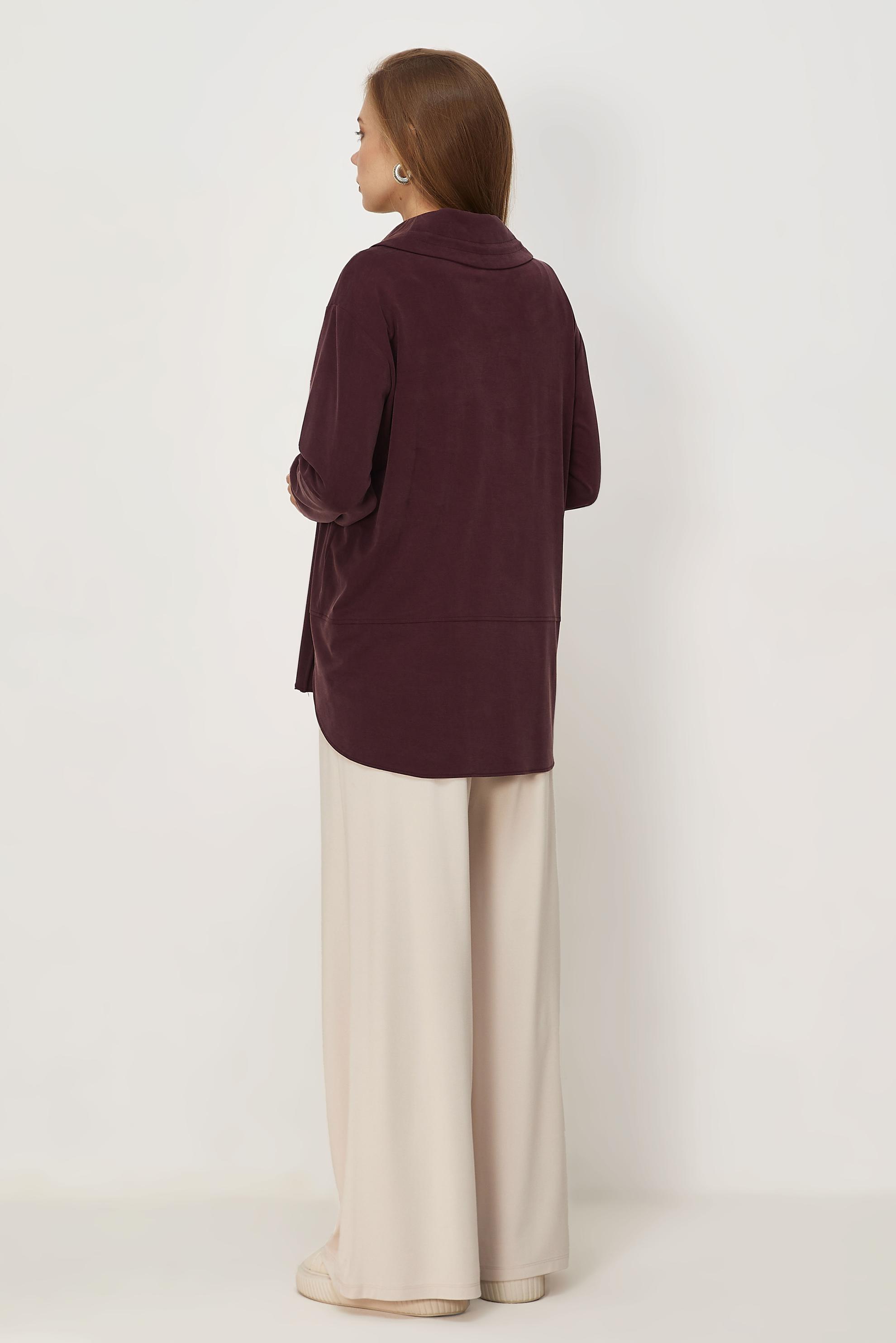 Vêtements hijab ROUGE BORDEAUX TUNIQUE DE SURVÊTEMENT MODALE 46449