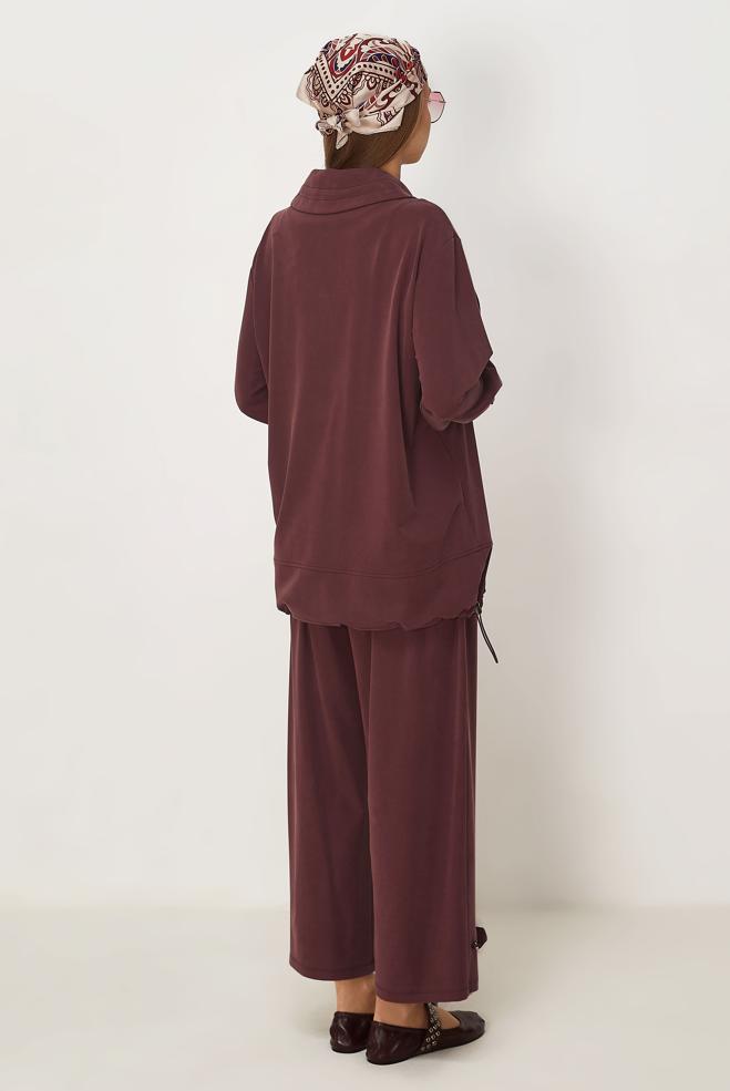 Tesettür giyim BORDO MODAL EŞOFMAN TAKIMI 46469 - ALVİNA