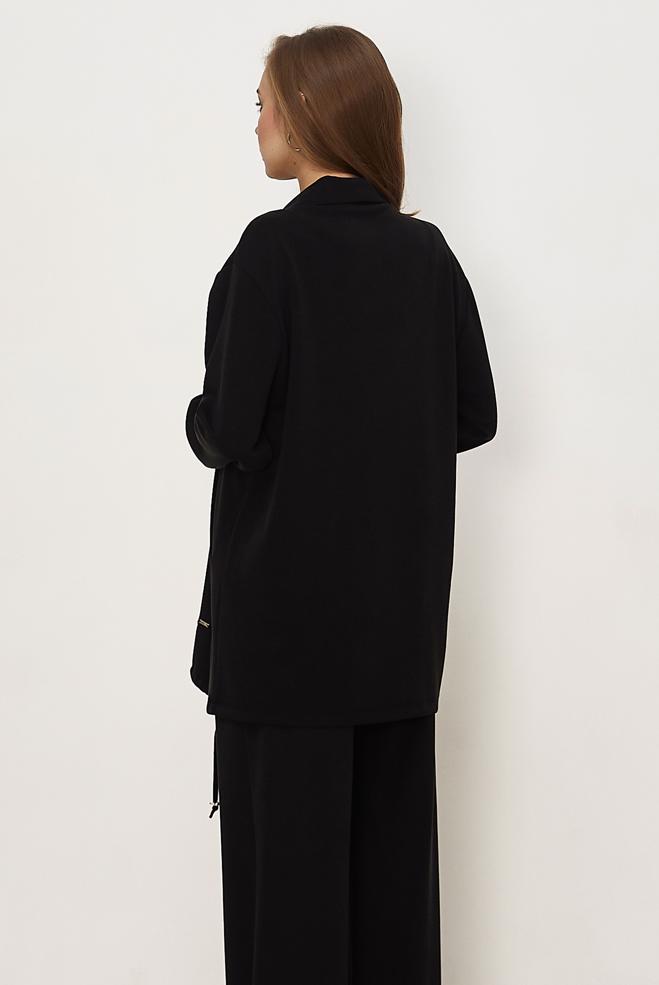 Hijab clothing BLACK SMOCKED TRACKSUIT TUNIC 46470 - ALVİNA