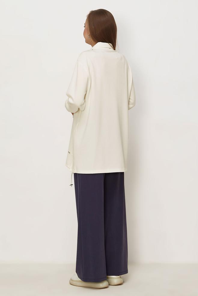 Hijab clothing WHITE SMOCKED TRACKSUIT TUNIC 46470 - ALVİNA