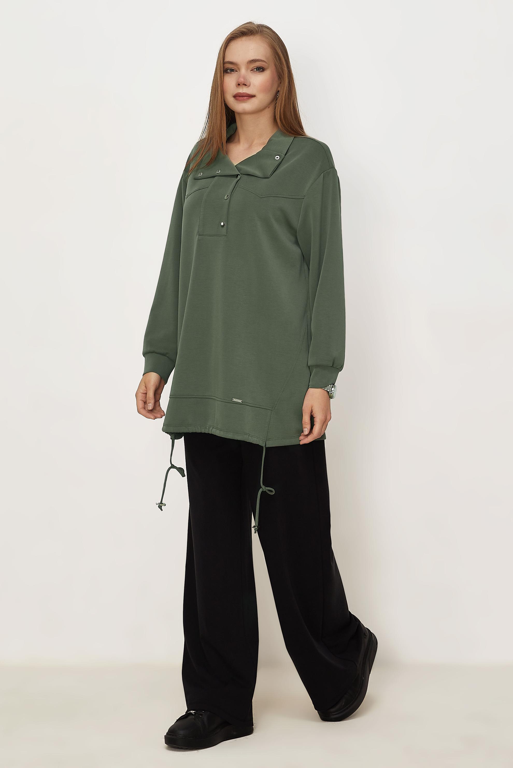 Hijab clothing KHAKI SMOCKED TRACKSUIT TUNIC 46470