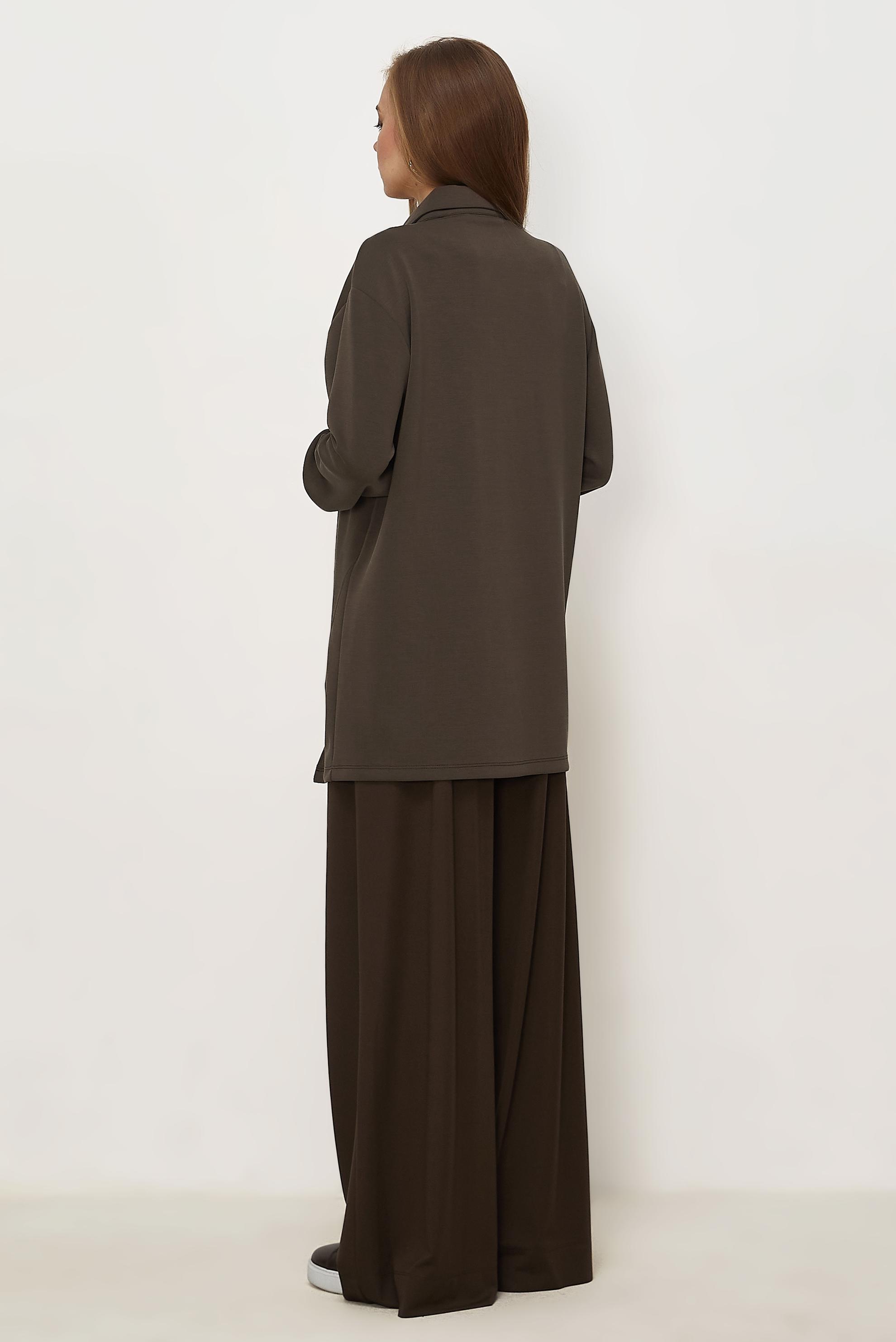 Hijab clothing BROWN SMOCKED TRACKSUIT TUNIC 46470