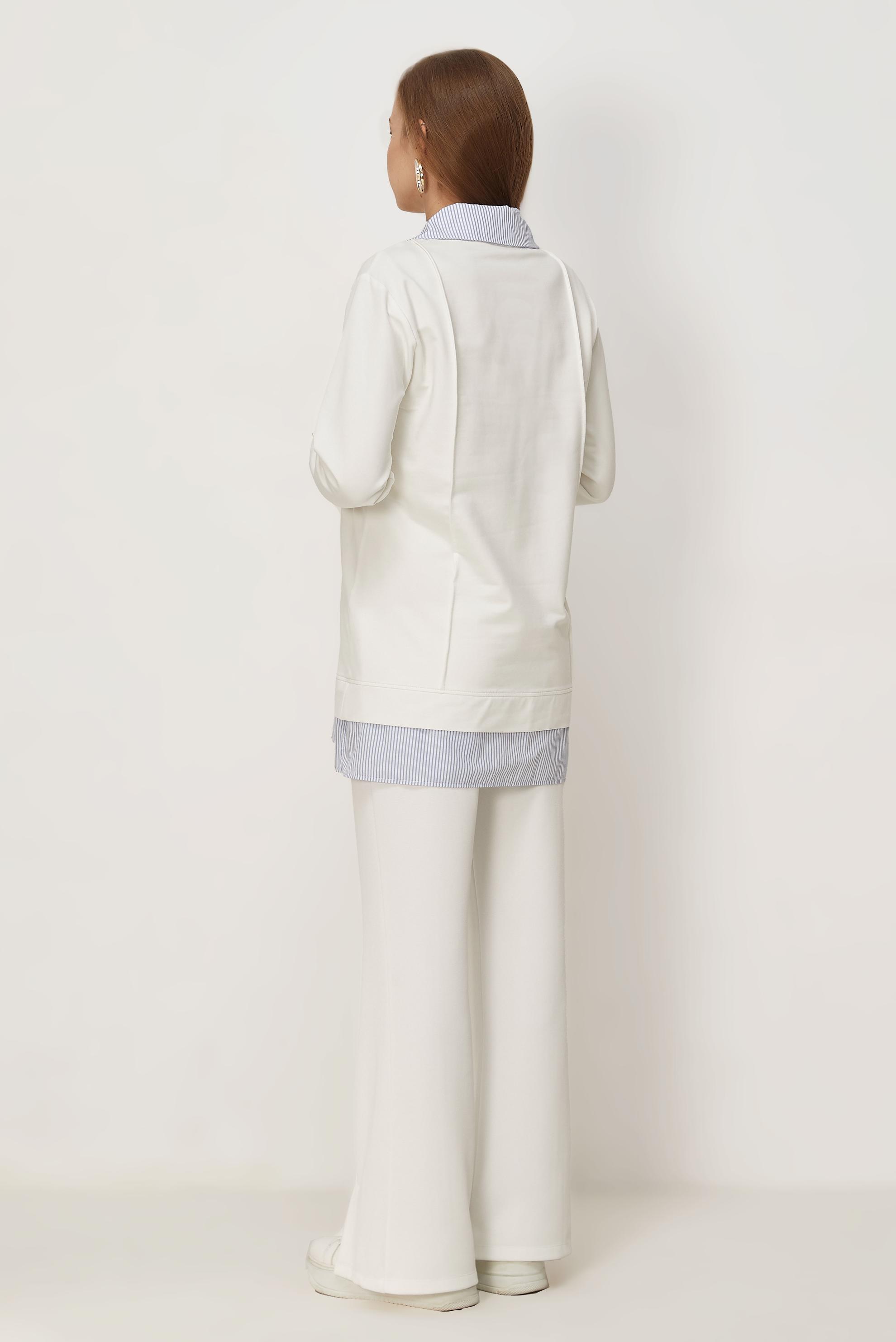 Vêtements hijab BLANC TUNIQUE DE SURVÊTEMENT COL CHEMISE 46471