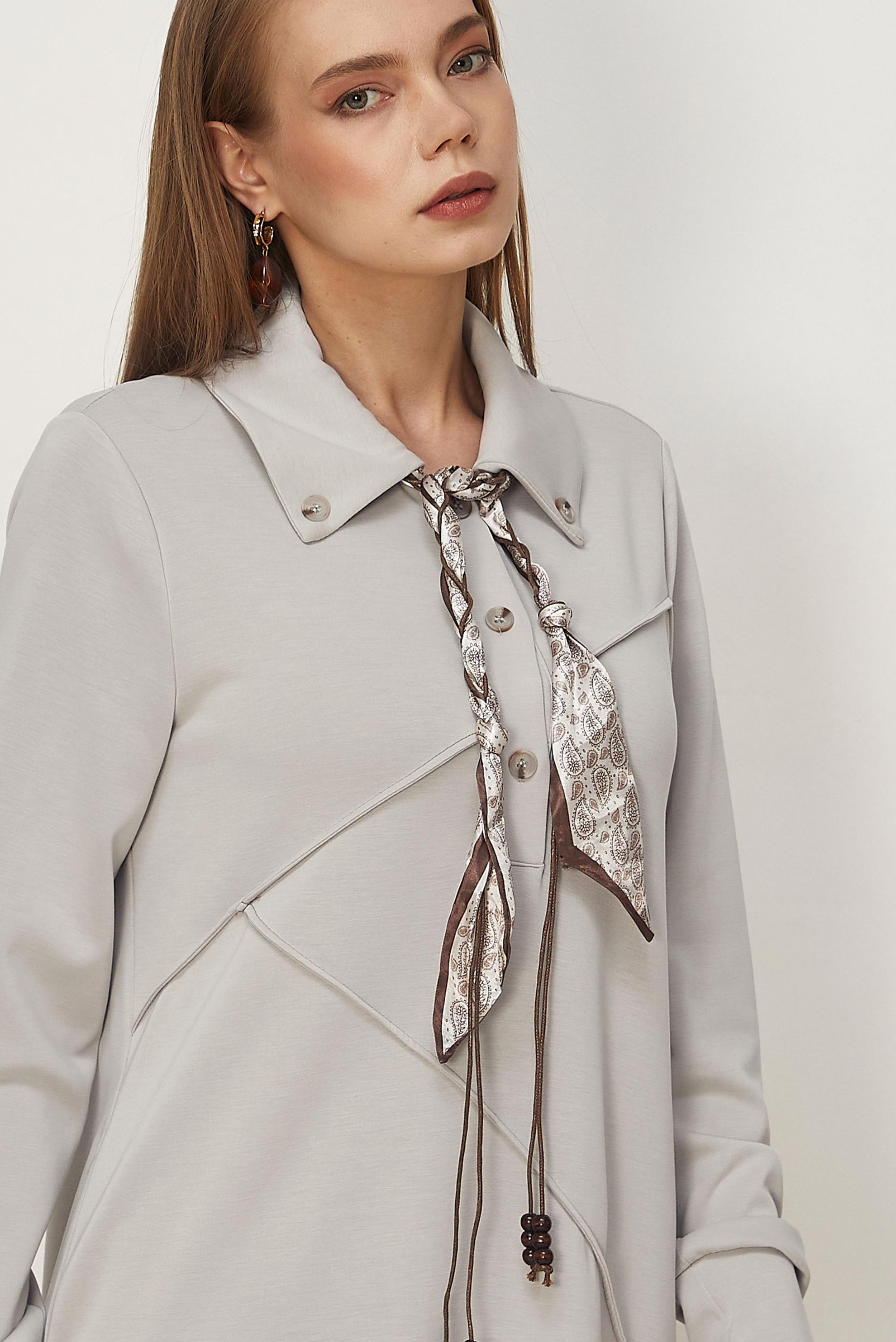 Vêtements hijab BEIGE ROBE DE SURVÊTEMENT AVEC DÉTAIL FOULARD 46476