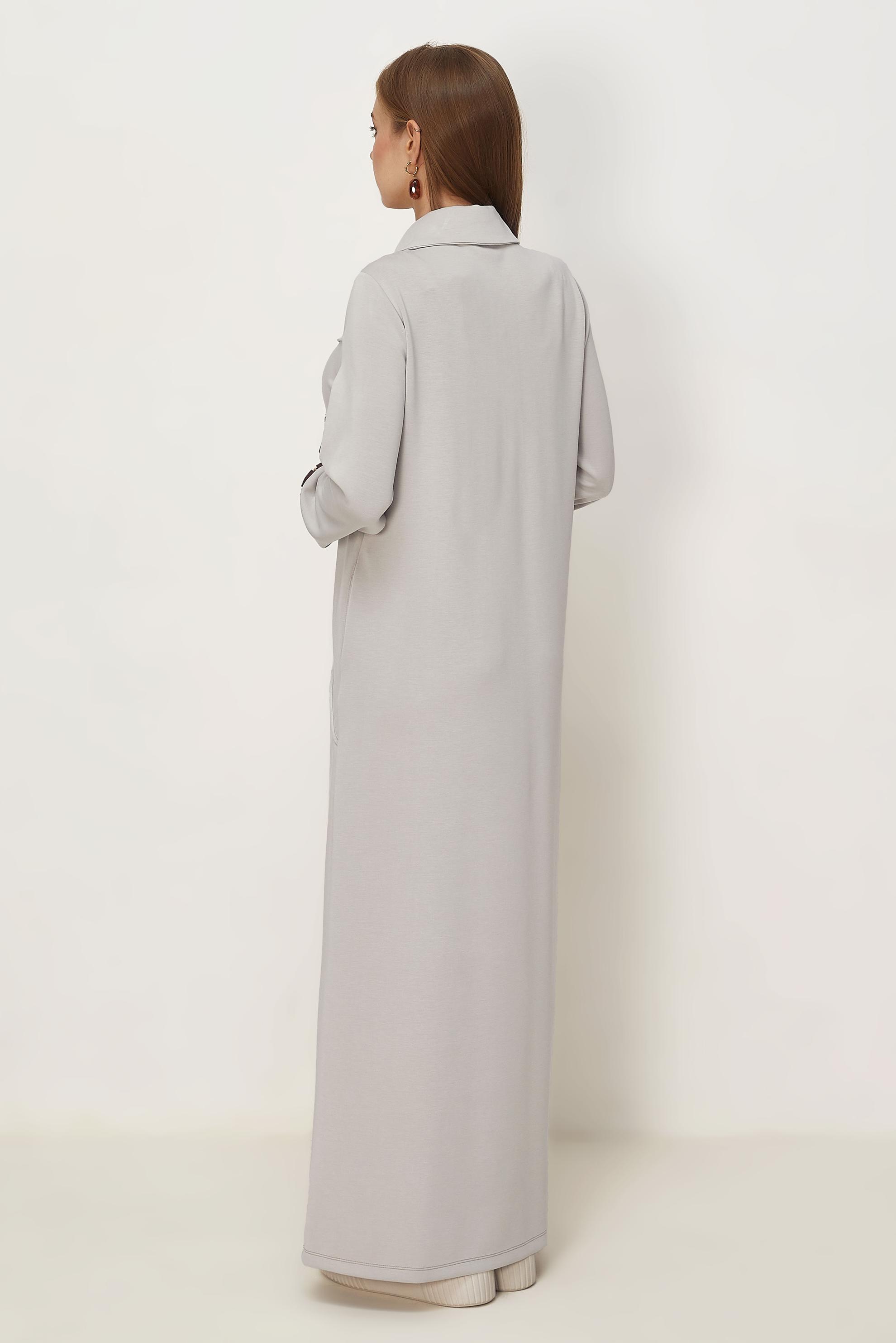 Vêtements hijab BEIGE ROBE DE SURVÊTEMENT AVEC DÉTAIL FOULARD 46476