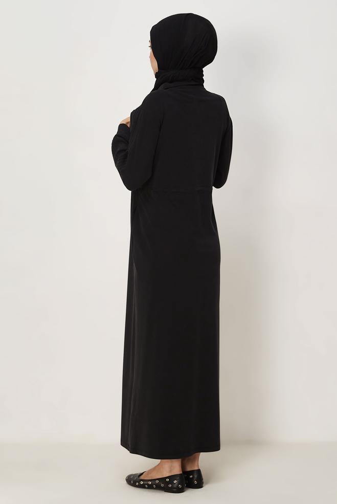 Hijab clothing BLACK MODAL TRACKSUIT DRESS 46477 - ALVİNA