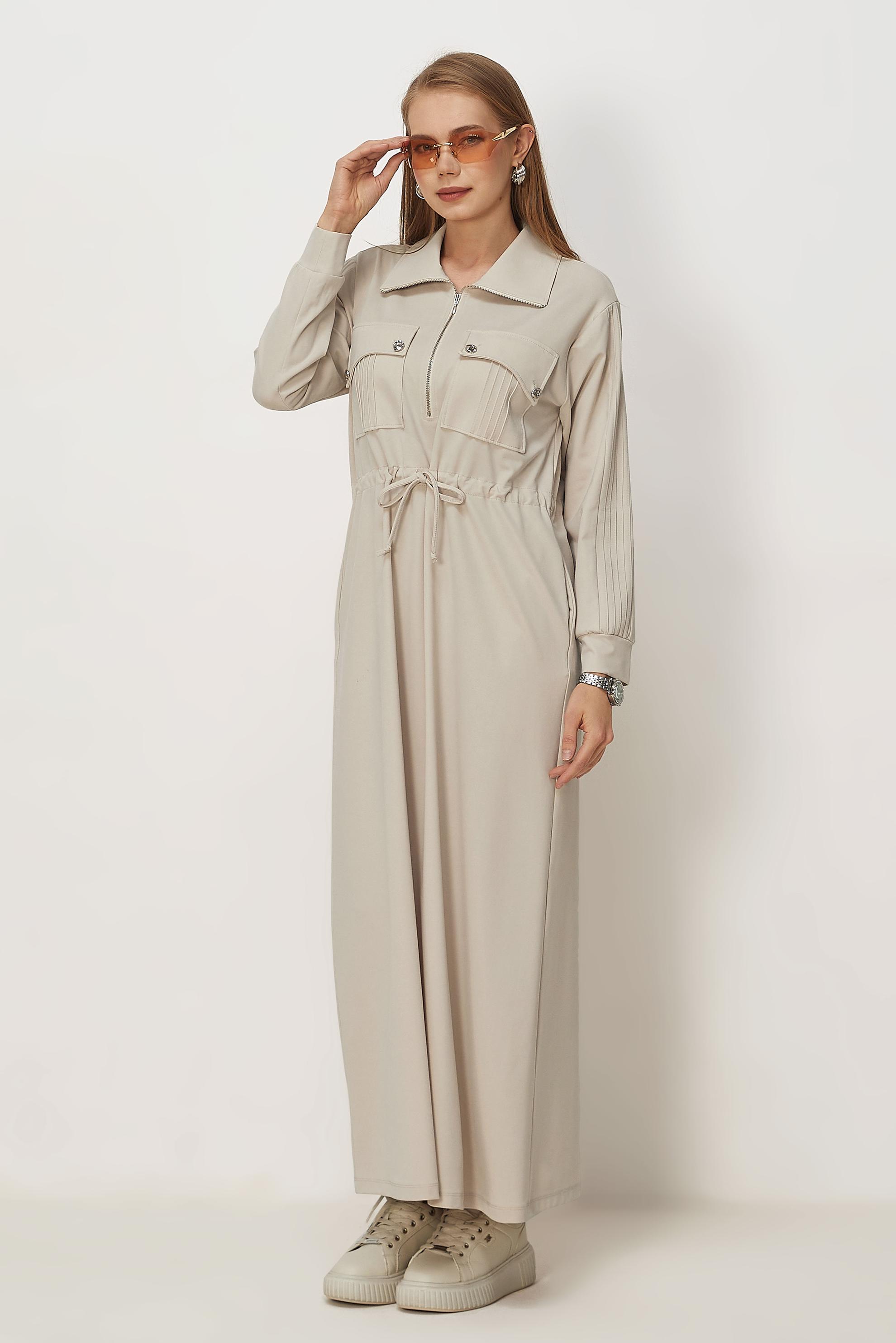 Vêtements hijab BEIGE ROBE DE SURVÊTEMENT EN MODAL 46477