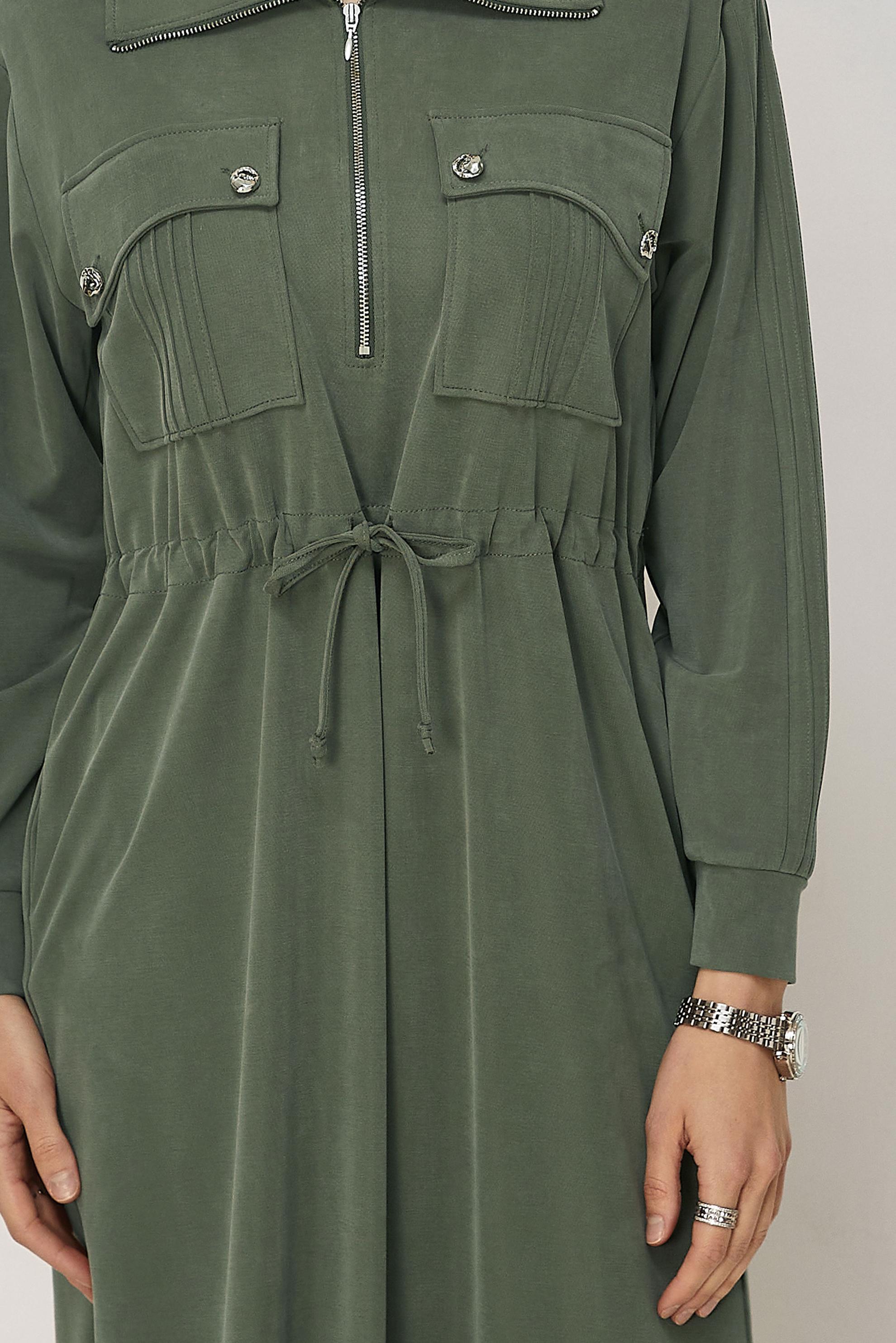 Vêtements hijab KAKI ROBE DE SURVÊTEMENT EN MODAL 46477