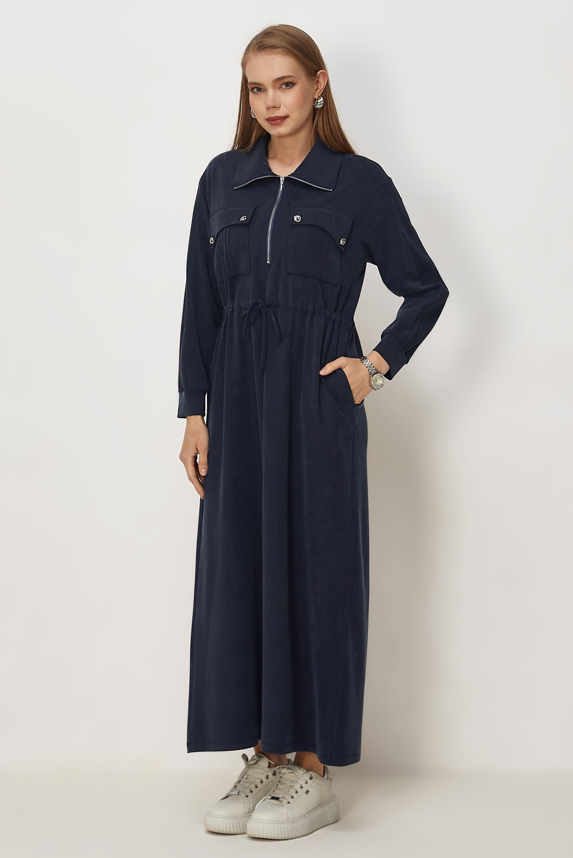 Vêtements hijab BLEU MARINE ROBE DE SURVÊTEMENT EN MODAL 46477